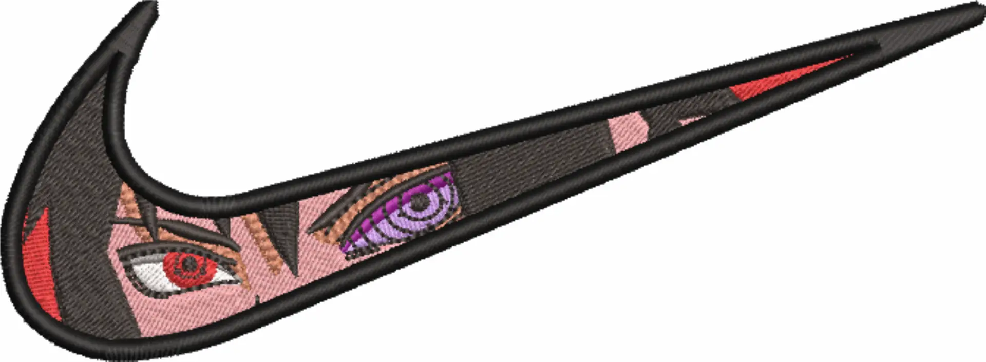Nike Swoosh Madara Eye - Anime embroidery design - embroidery file - instant download — view 4