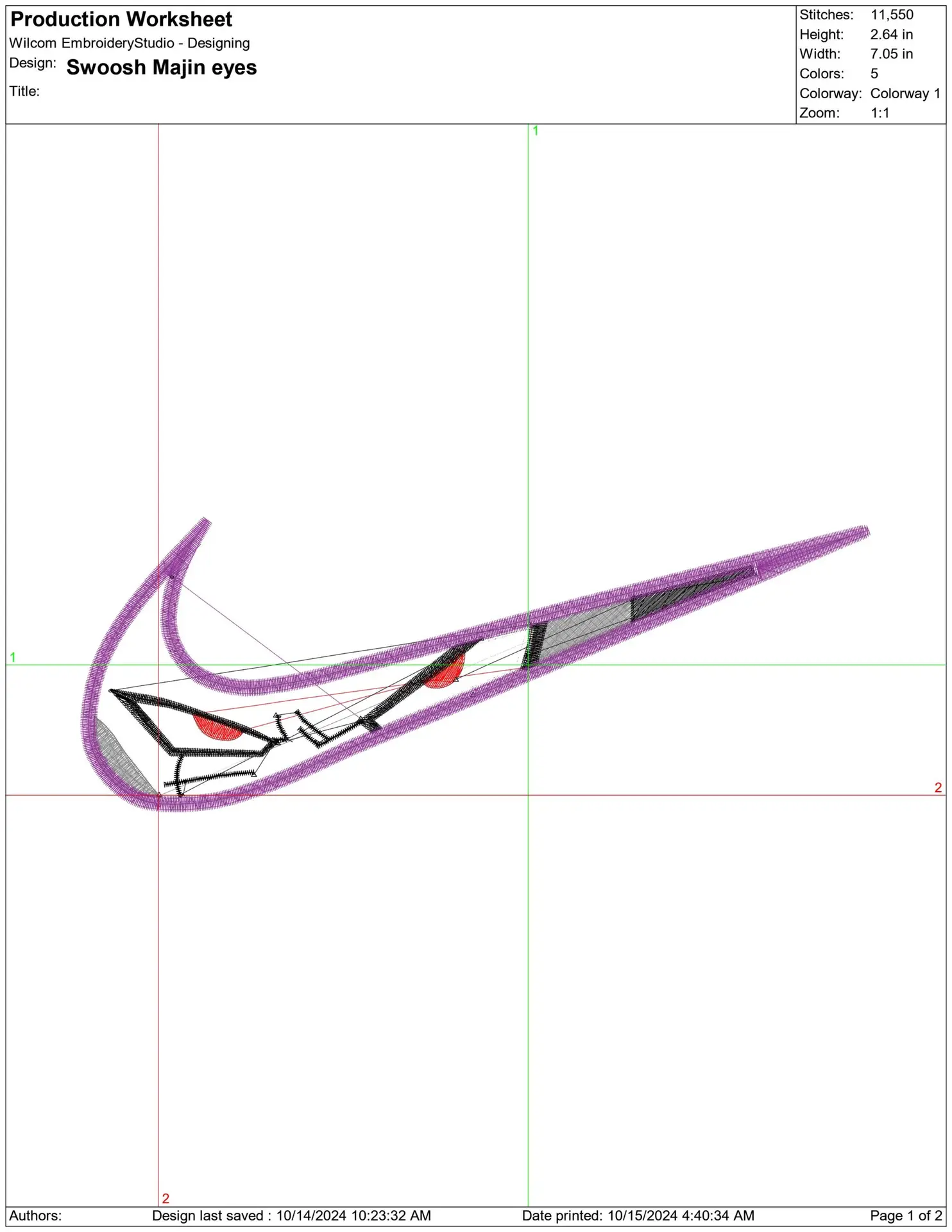 Nike Swoosh Majin Eye - Anime embroidery design - embroidery file - instant download — view 2