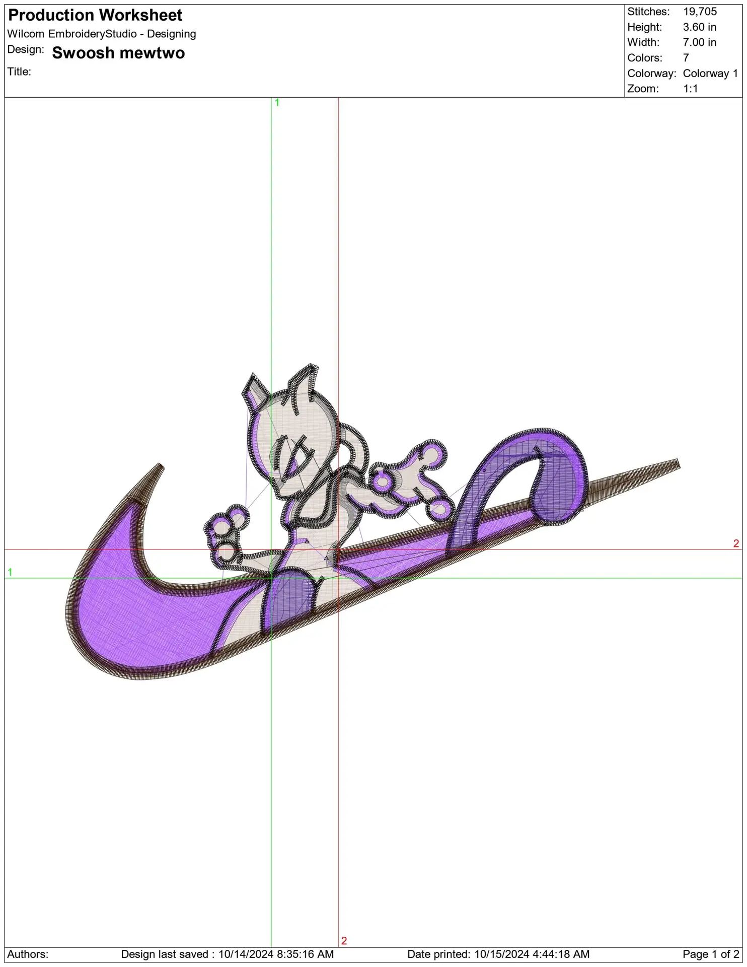 Nike Swoosh Mewtwo - Anime embroidery design - embroidery file - instant download — view 2
