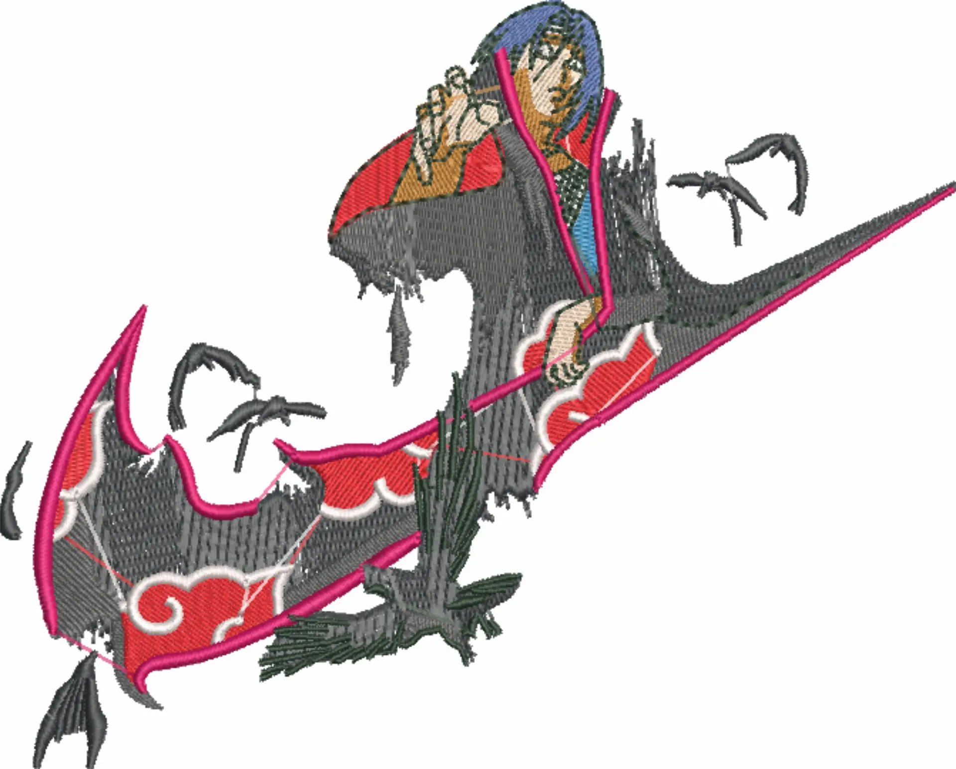 Nike Swoosh Naruto - Anime embroidery design - embroidery file - instant download — view 4