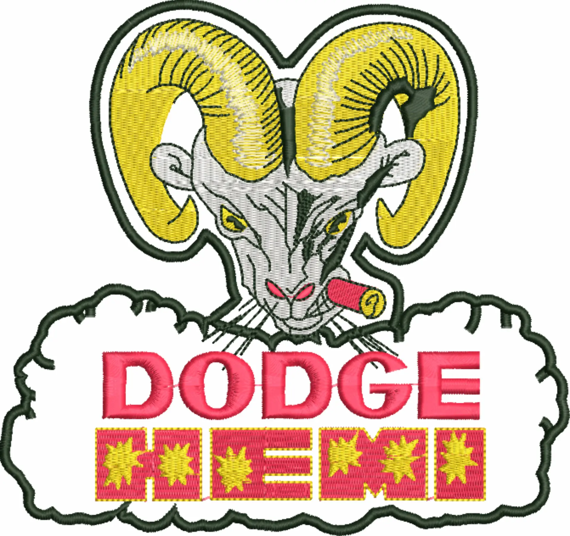 Dodge Ram Hemi Car Logo embroidery design -  Car embroidery design machine pattern - Car embroidery file - instant download — view 4