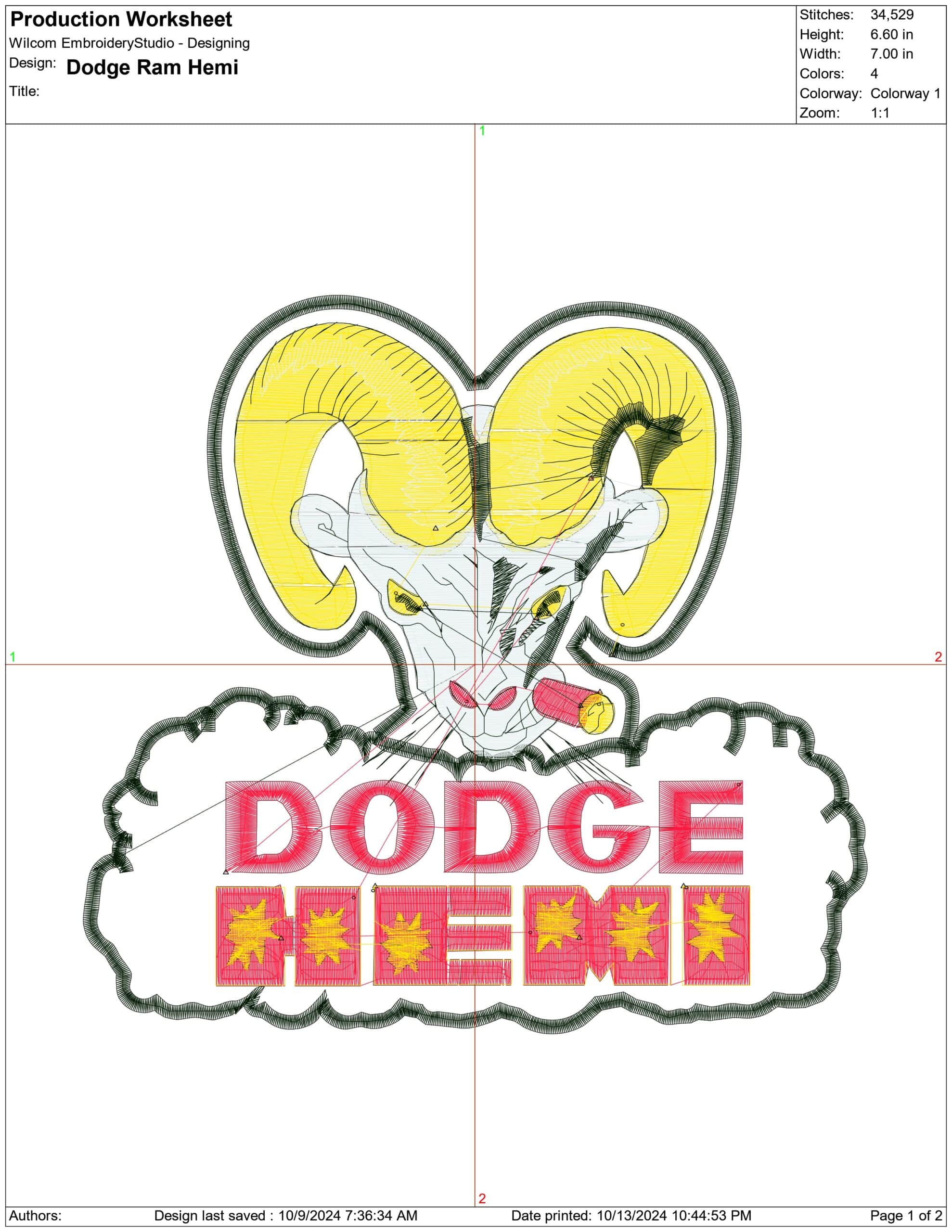 Dodge Ram Hemi Car Logo embroidery design -  Car embroidery design machine pattern - Car embroidery file - instant download — view 2