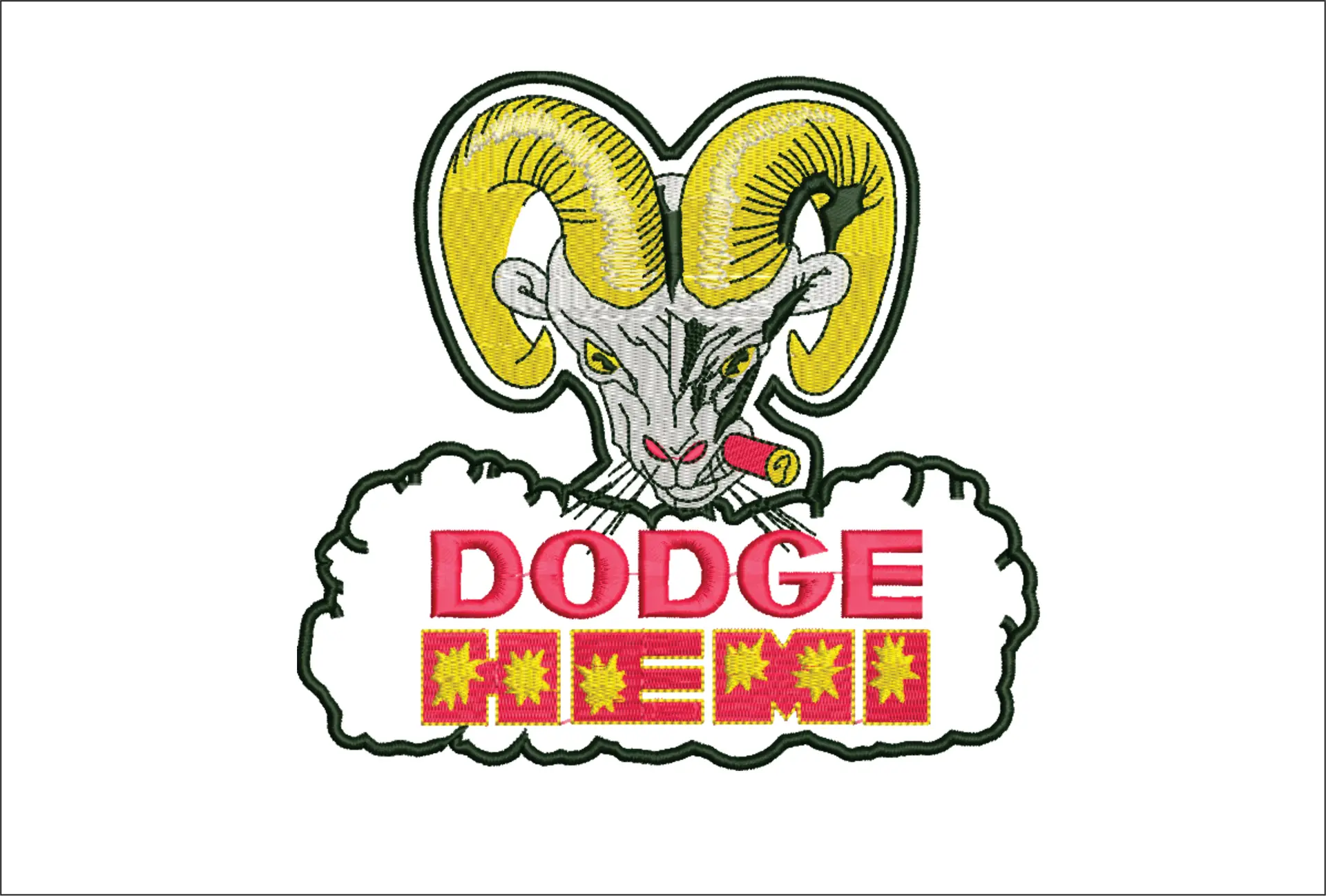 Dodge Ram Hemi Car Logo embroidery design -  Car embroidery design machine pattern - Car embroidery file - instant download