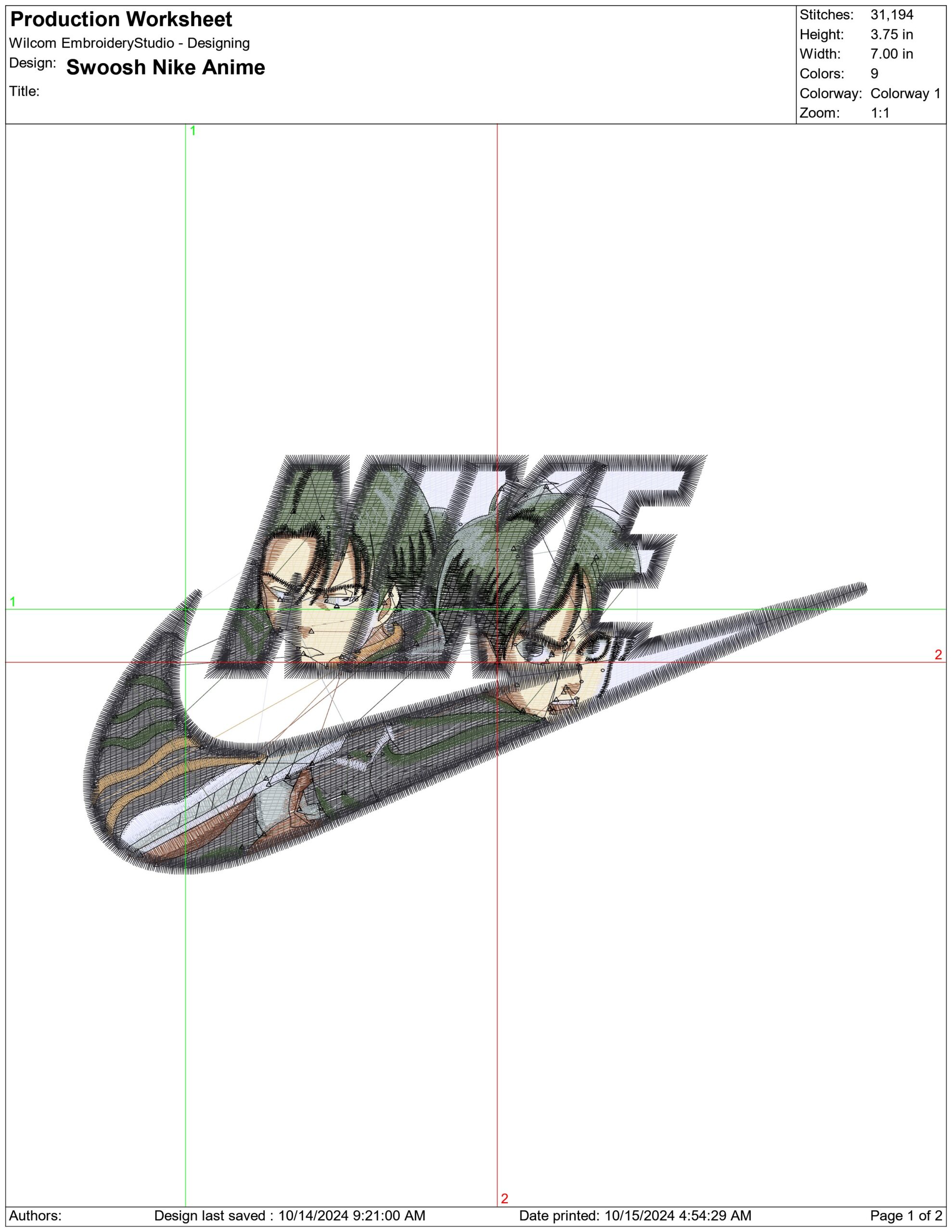 Nike Swoosh Mass Anime eyes - Anime embroidery design - embroidery file - instant download — view 2