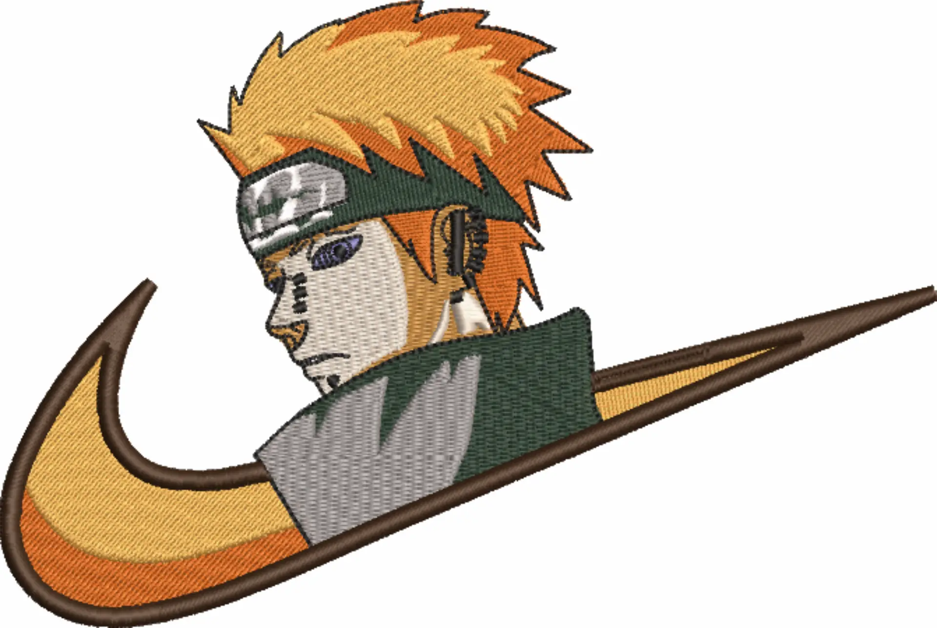 Nike Swoosh Pain Naruto eyes - Anime embroidery design - embroidery file - instant download — view 4