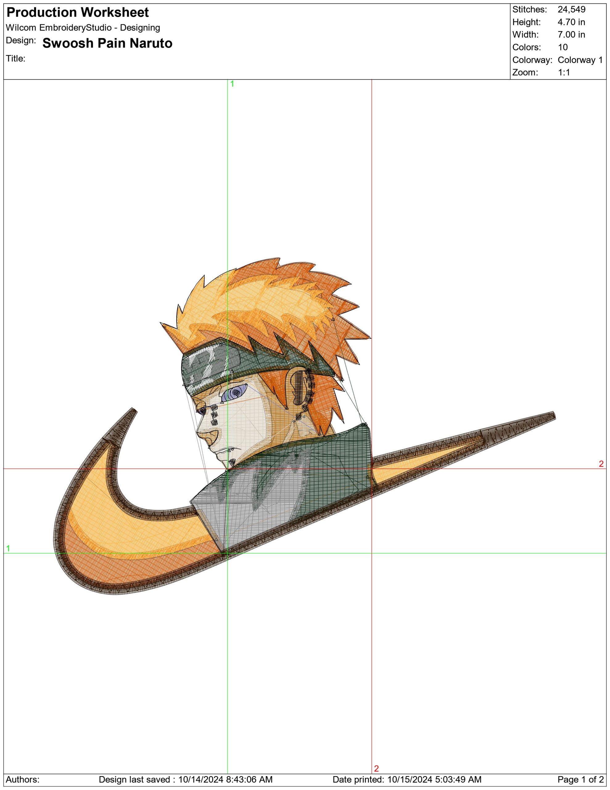 Nike Swoosh Pain Naruto eyes - Anime embroidery design - embroidery file - instant download — view 2