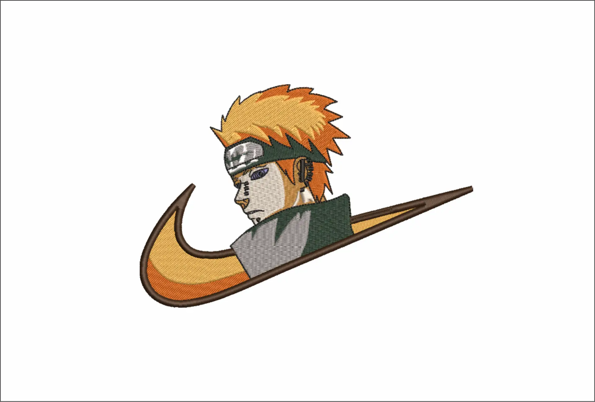 Nike Swoosh Pain Naruto eyes - Anime embroidery design - embroidery file - instant download