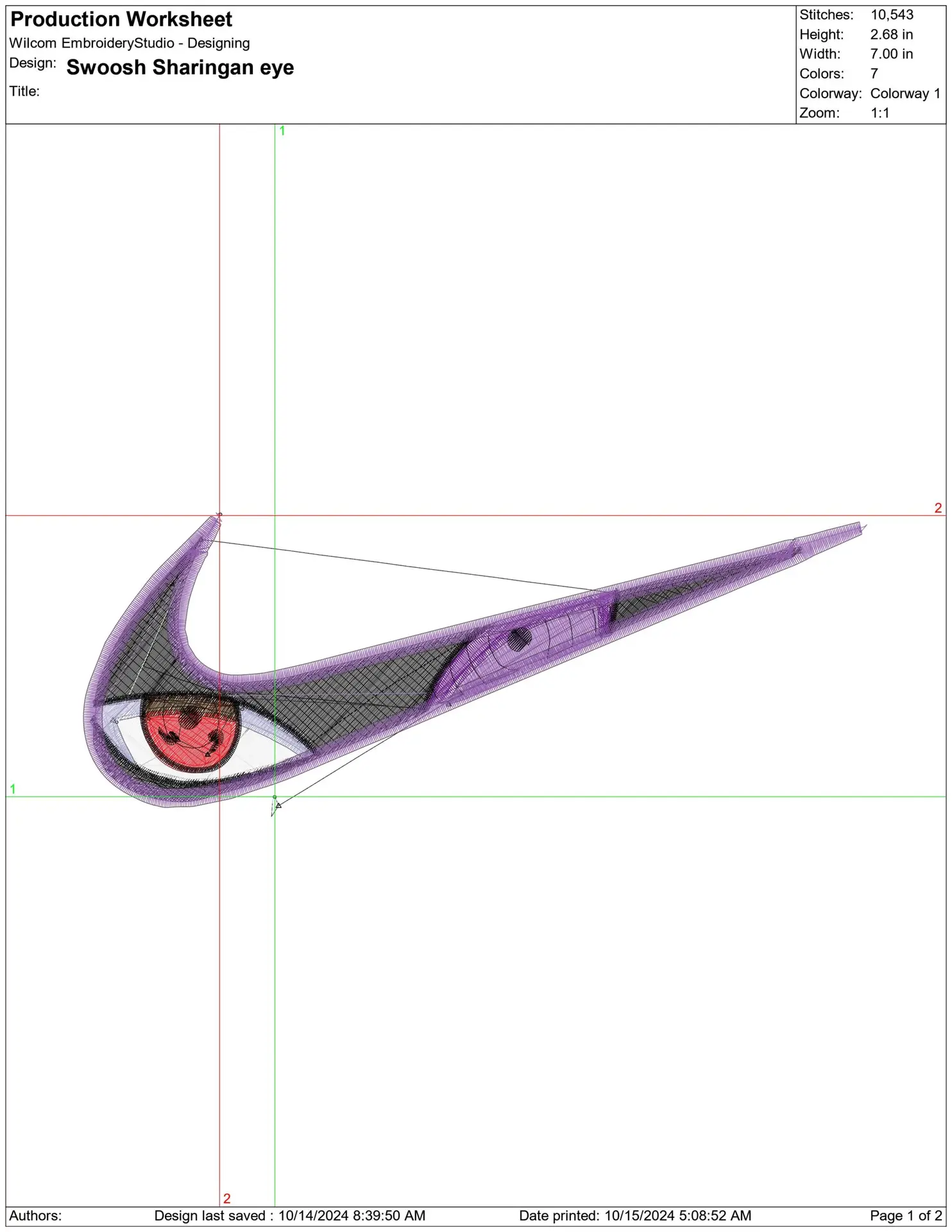 Nike Swoosh Sharingan eyes - Anime embroidery design - embroidery file - instant download — view 2
