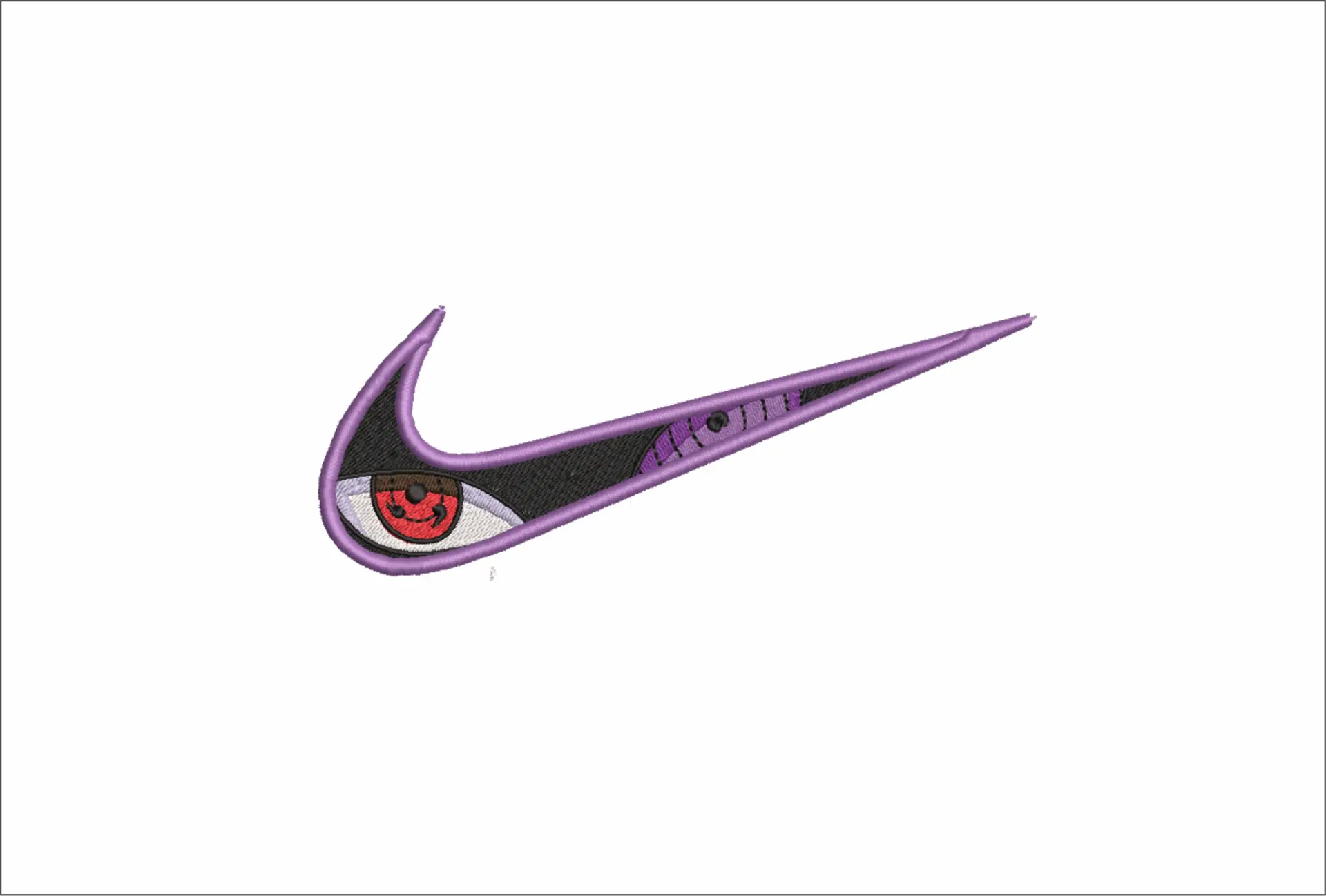 Nike Swoosh Sharingan eyes - Anime embroidery design - embroidery file - instant download