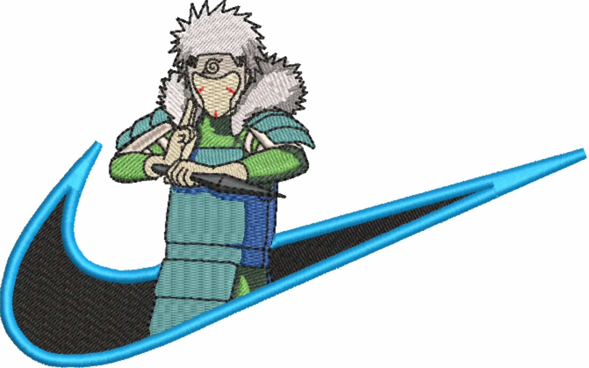 Nike Swoosh Tobirama - Anime embroidery design - embroidery file - instant download — view 4