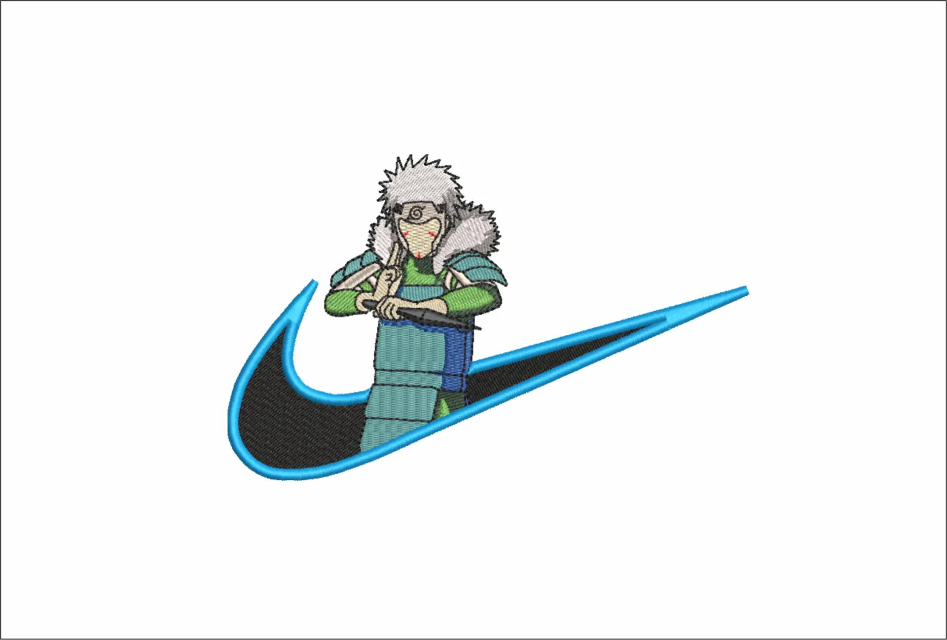 Nike Swoosh Tobirama - Anime embroidery design - embroidery file - instant download