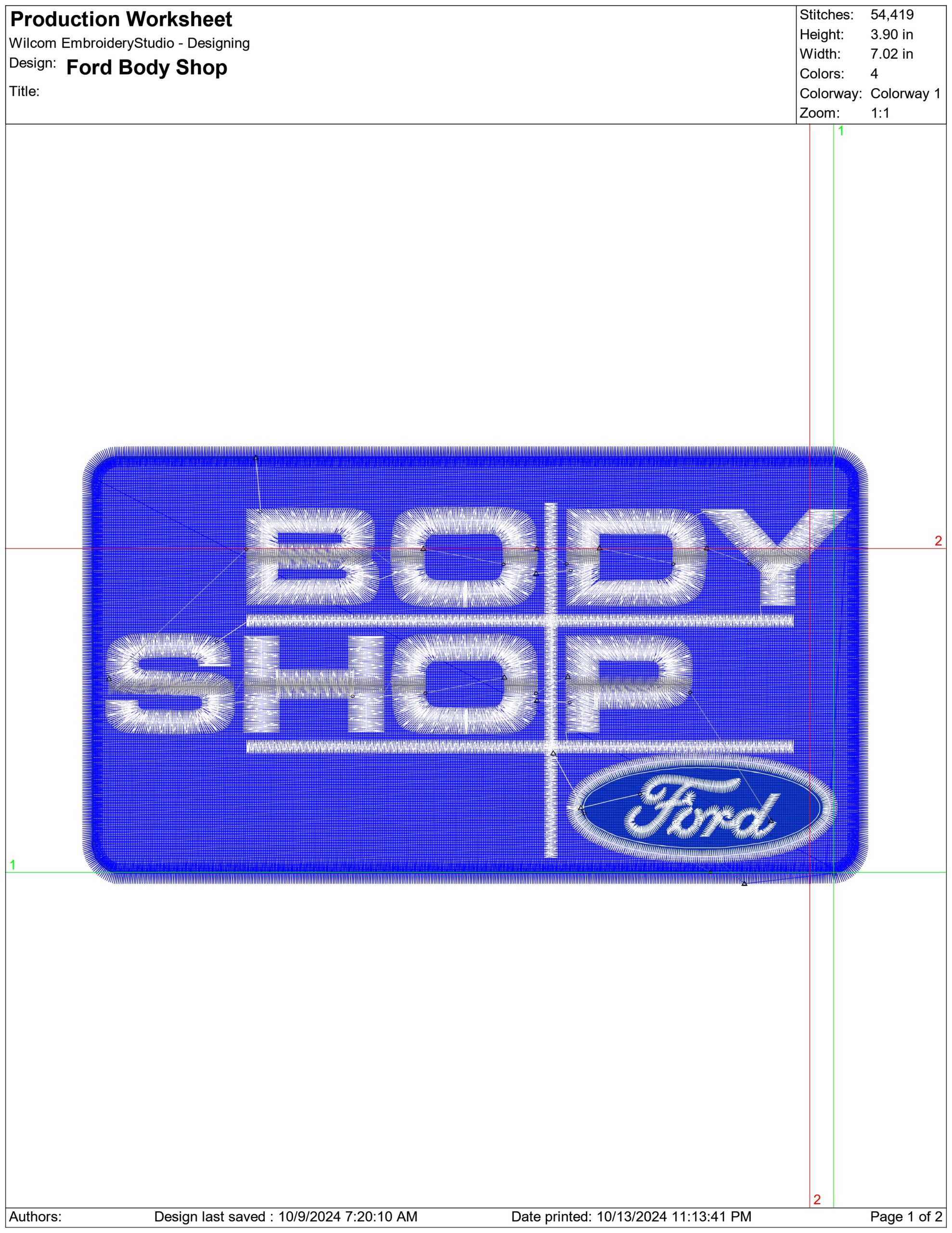 Ford Body Shop Logo embroidery design -  Car embroidery design machine pattern - Car embroidery file - instant download — view 2