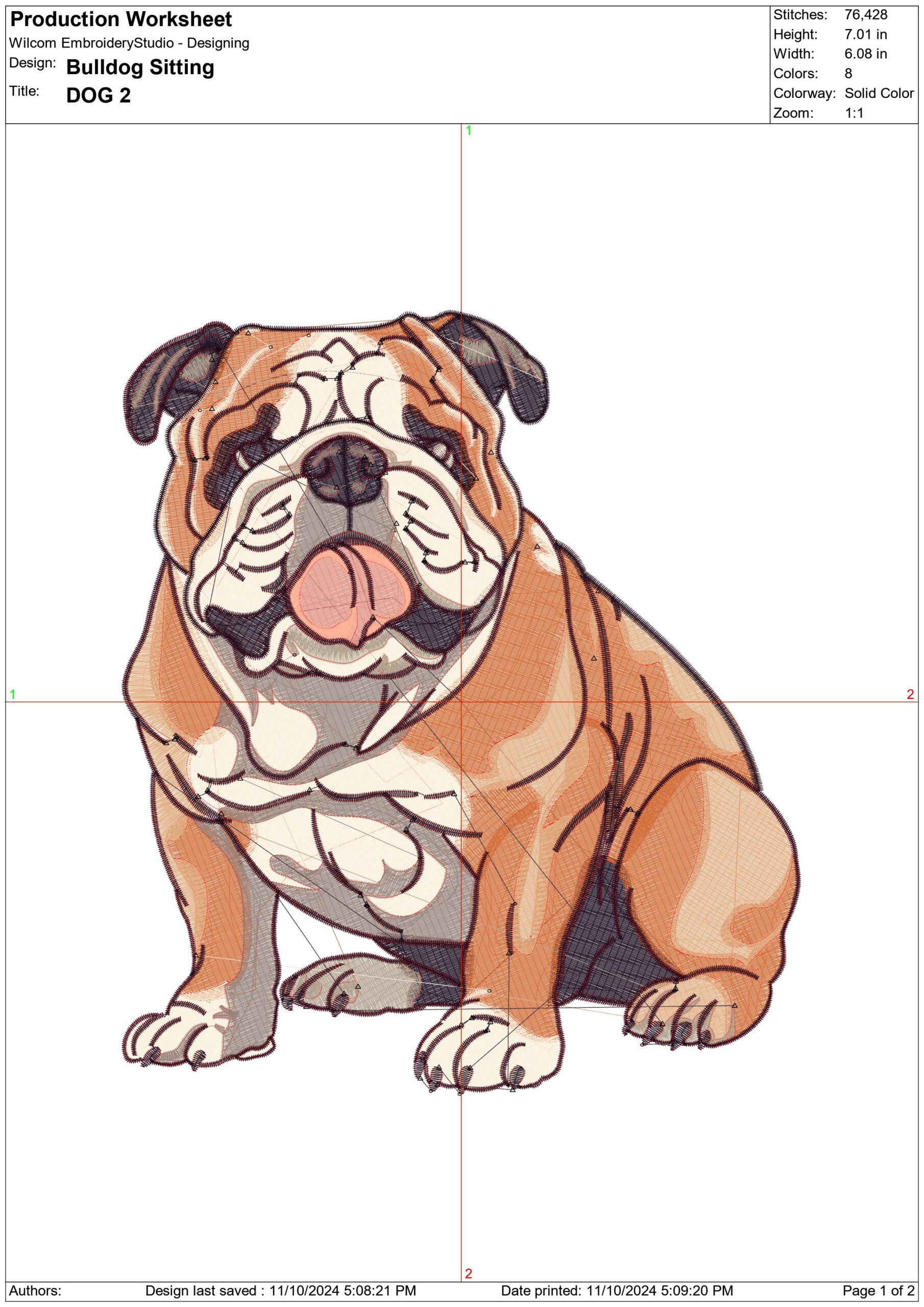 Bulldog Sitting down - dog embroidery designs - embroidery file - instant download — view 2