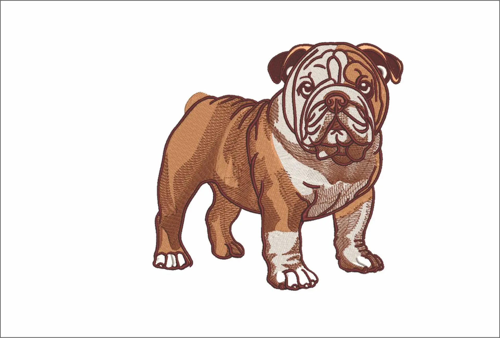 Bulldog Standing - dog embroidery designs - embroidery file - instant download