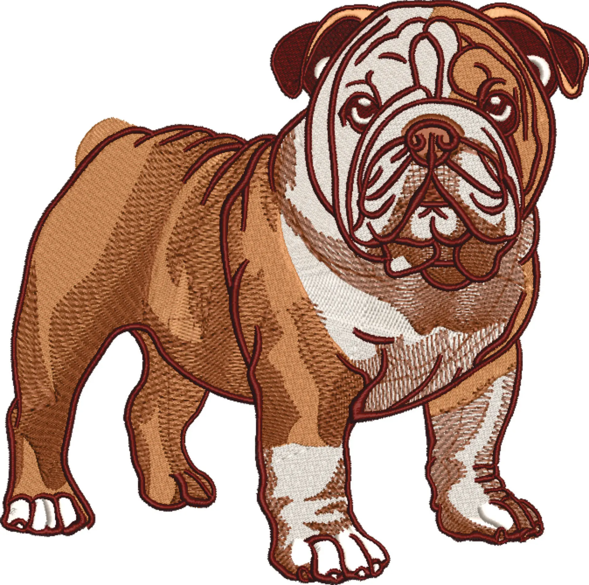 Bulldog Standing - dog embroidery designs - embroidery file - instant download — view 4