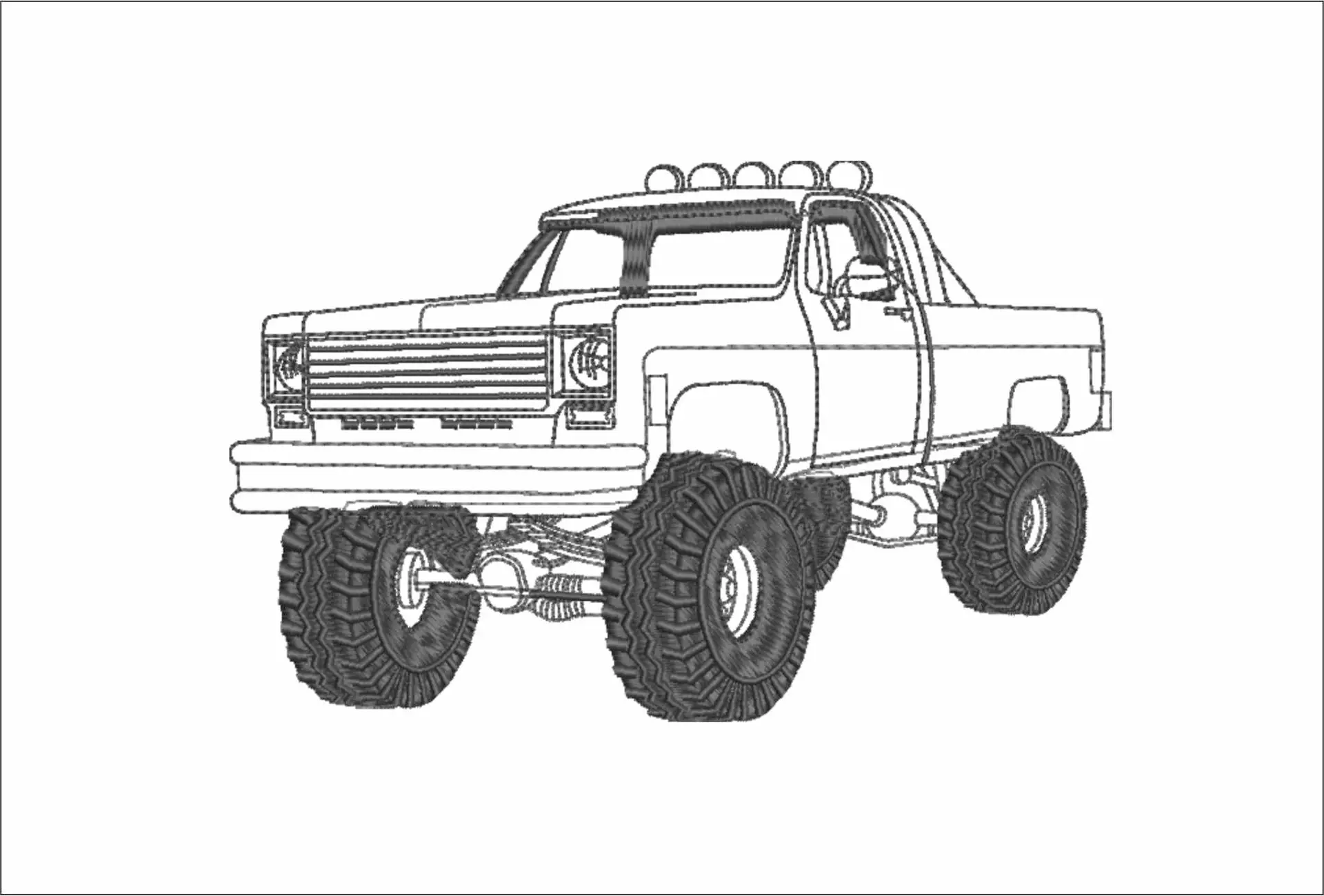Highlift truck embroidery design -  Car embroidery design machine pattern - Car embroidery file - instant download