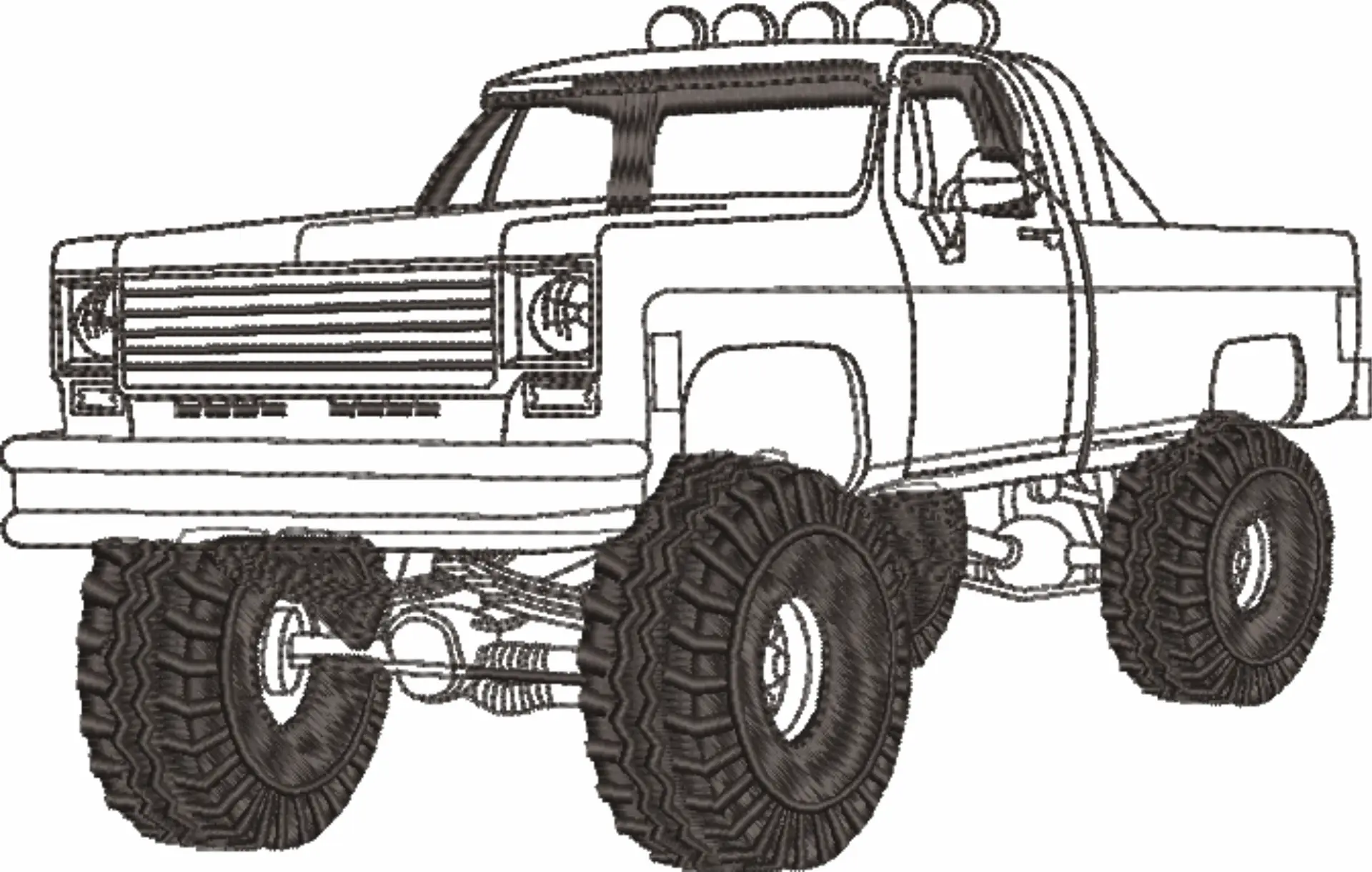 Highlift truck embroidery design -  Car embroidery design machine pattern - Car embroidery file - instant download — view 4
