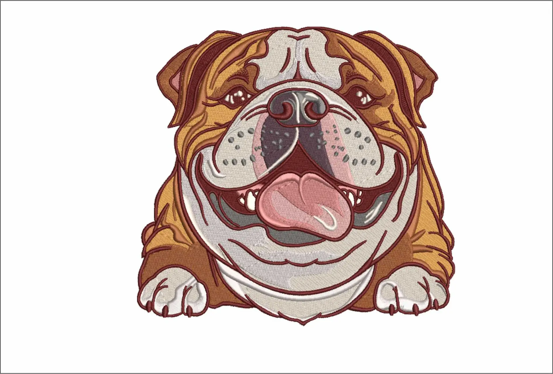 Bulldog Laying down - dog embroidery designs - embroidery file - instant download