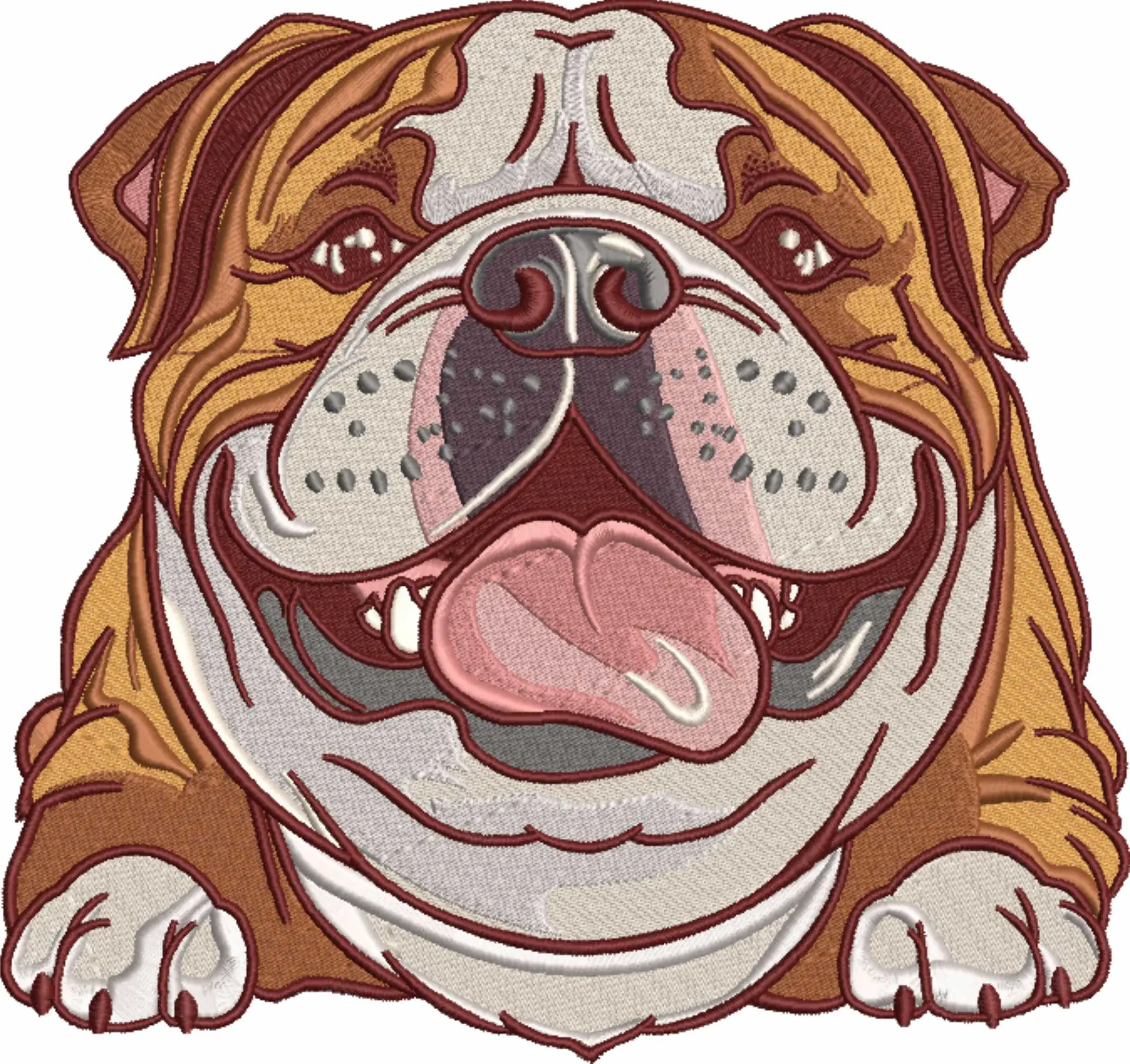 Bulldog Laying down - dog embroidery designs - embroidery file - instant download — view 4