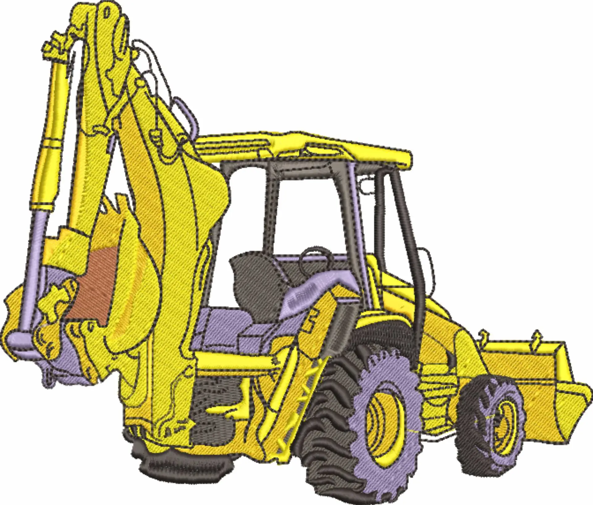 JCB Digger Rear embroidery design -  Car embroidery design machine pattern - Car embroidery file - instant download — view 4