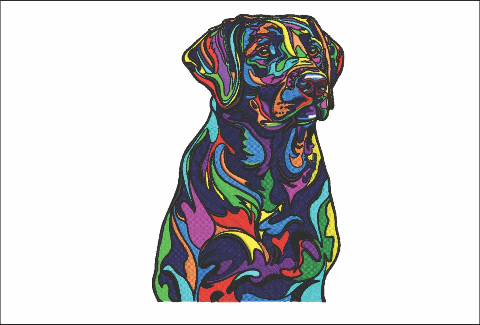 Dog Stylized - dog embroidery designs - embroidery file - instant download
