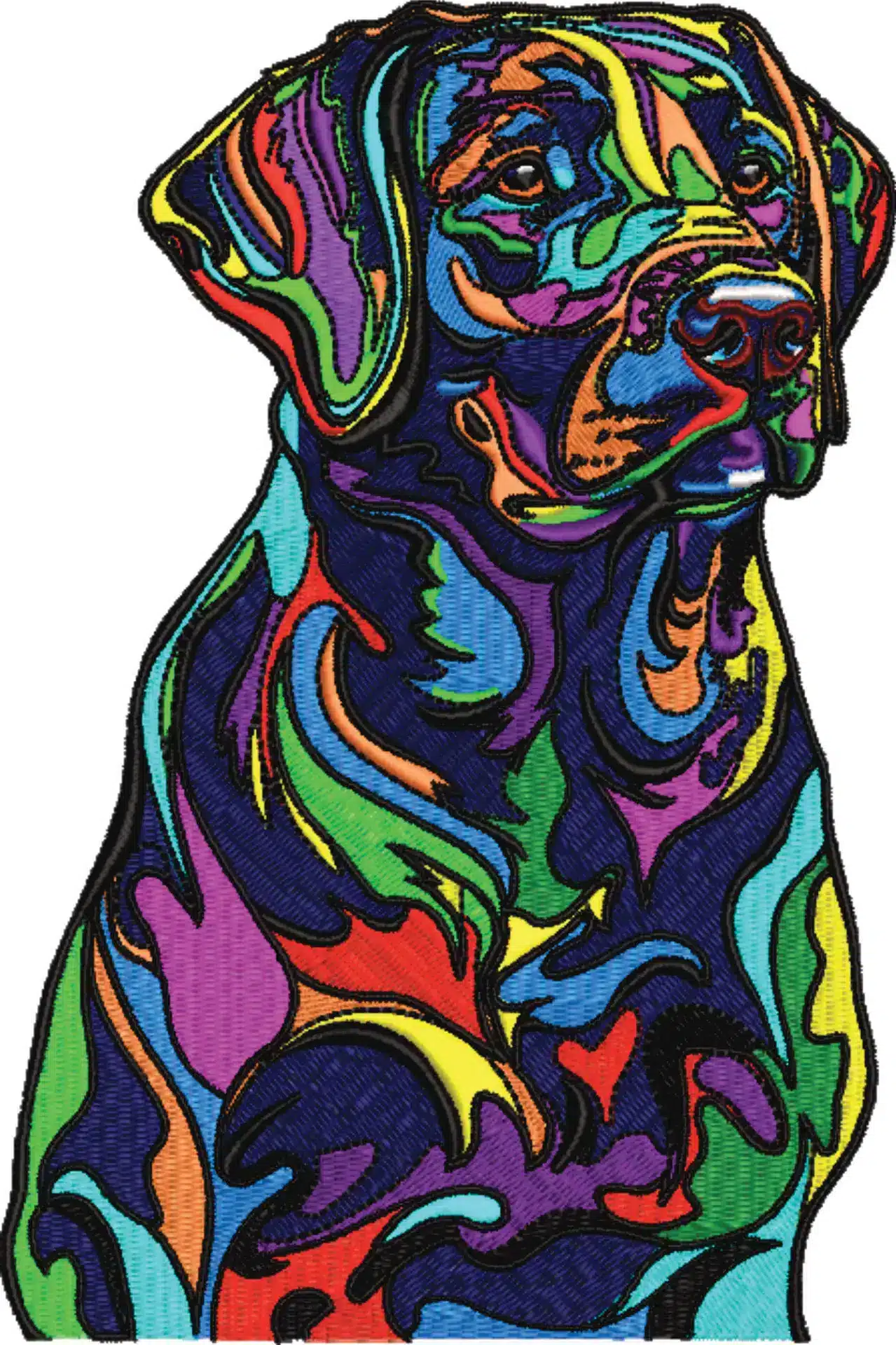 Dog Stylized - dog embroidery designs - embroidery file - instant download — view 3