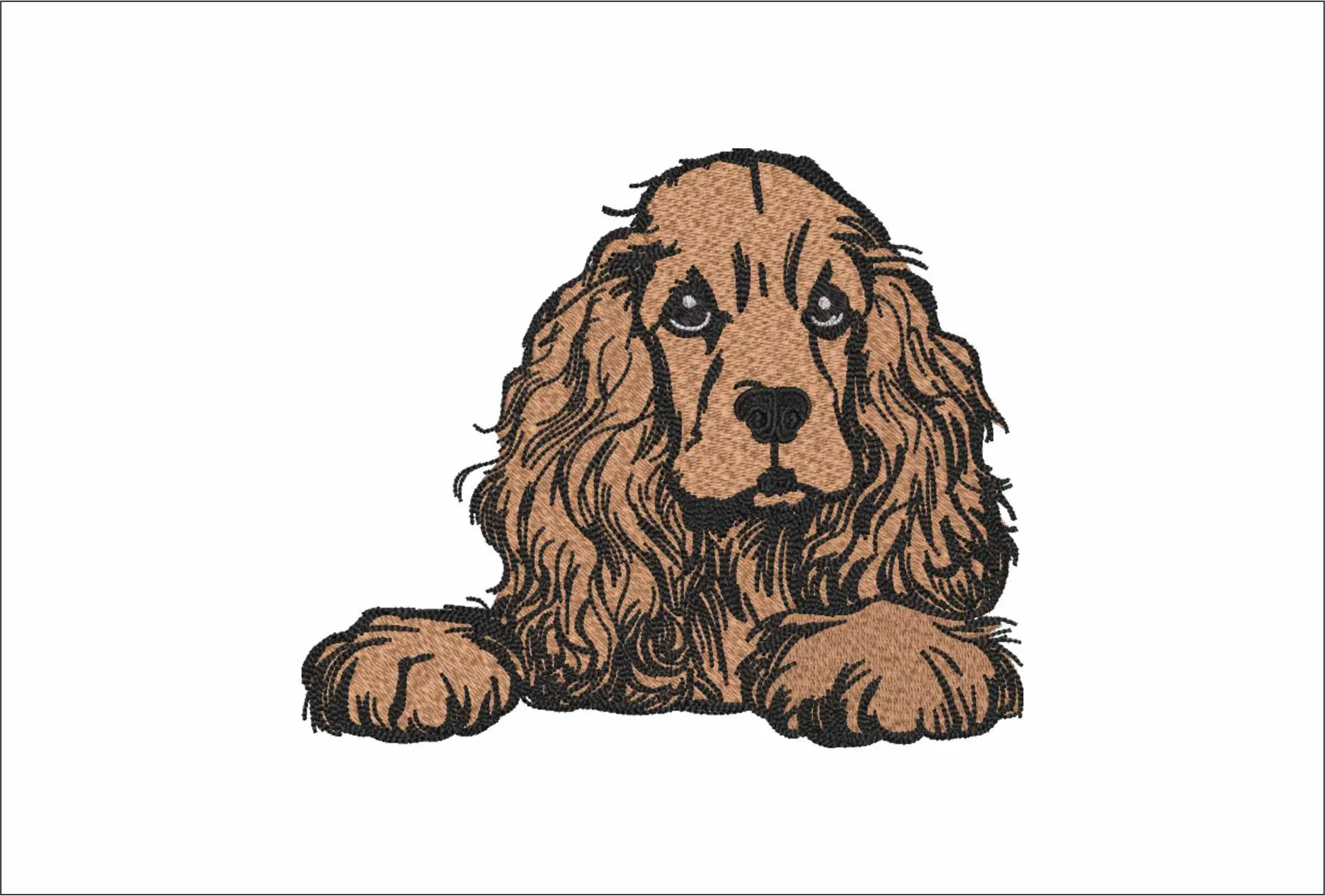 Dog Spaniel - dog embroidery designs - embroidery file - instant download