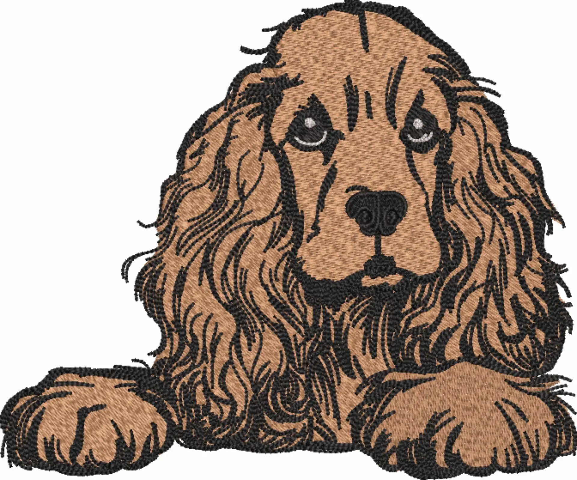 Dog Spaniel - dog embroidery designs - embroidery file - instant download — view 4
