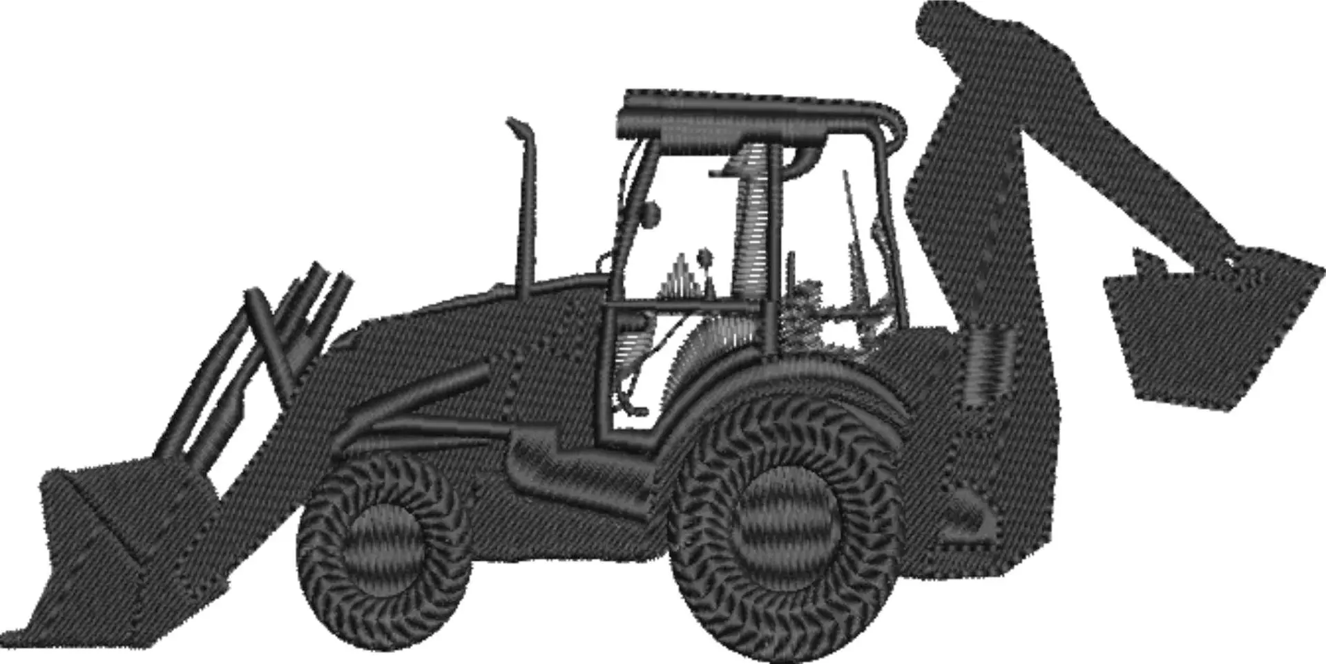 JCB Digger Silhouette embroidery design -  Car embroidery design machine pattern - Car embroidery file - instant download — view 4