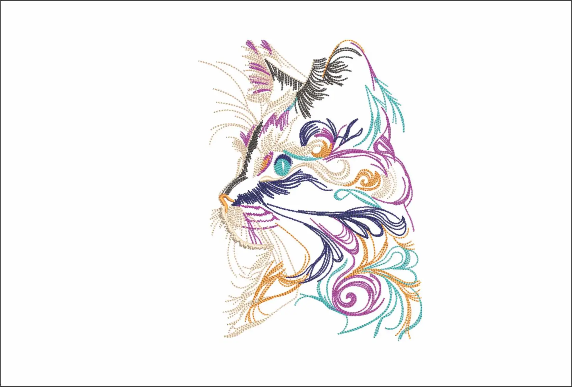 Cat Head Outline - Cat embroidery designs - embroidery file - instant download