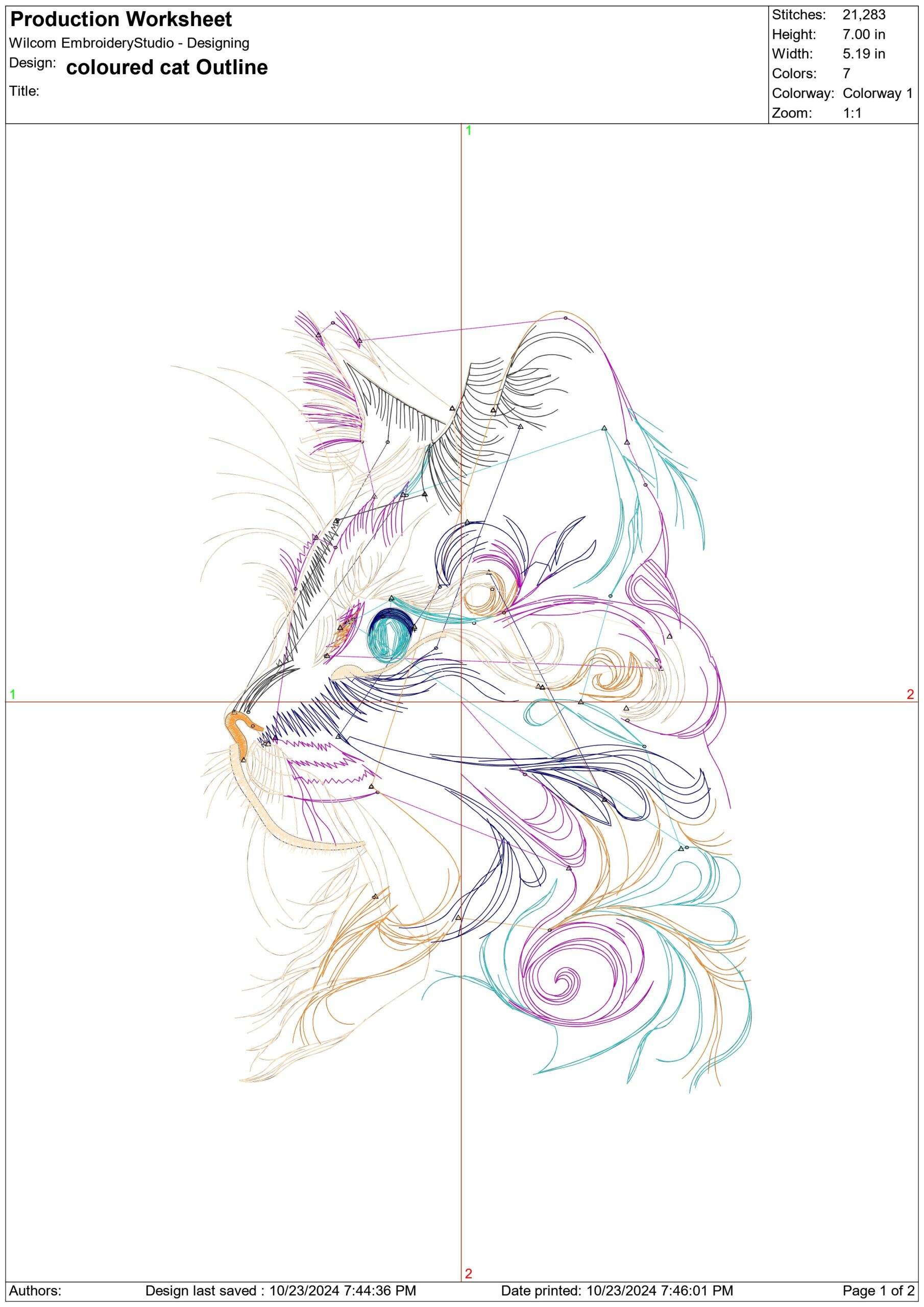 Cat Head Outline - Cat embroidery designs - embroidery file - instant download — view 2