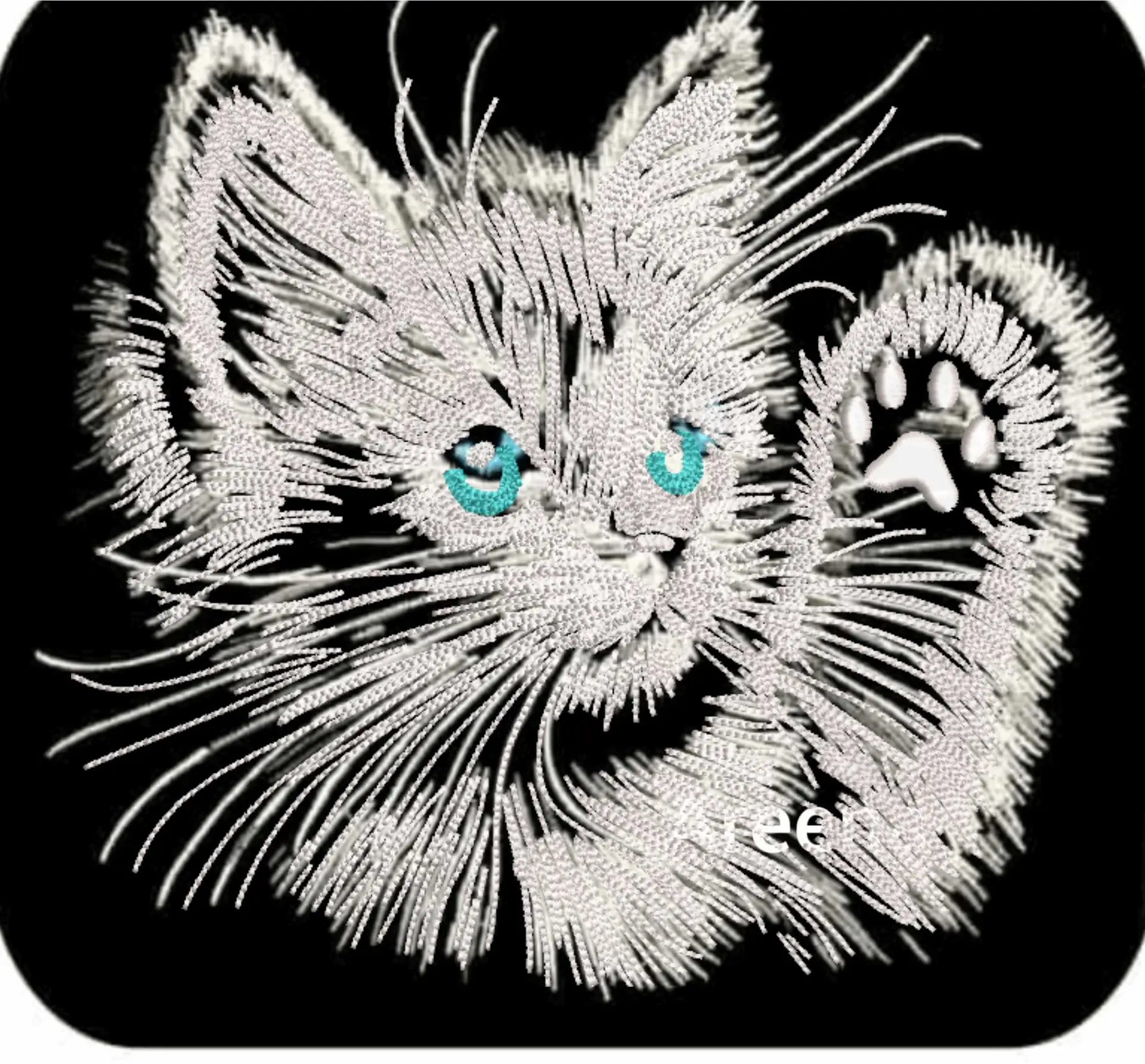 Cat paws up - Cat embroidery designs - embroidery file - instant download — view 4