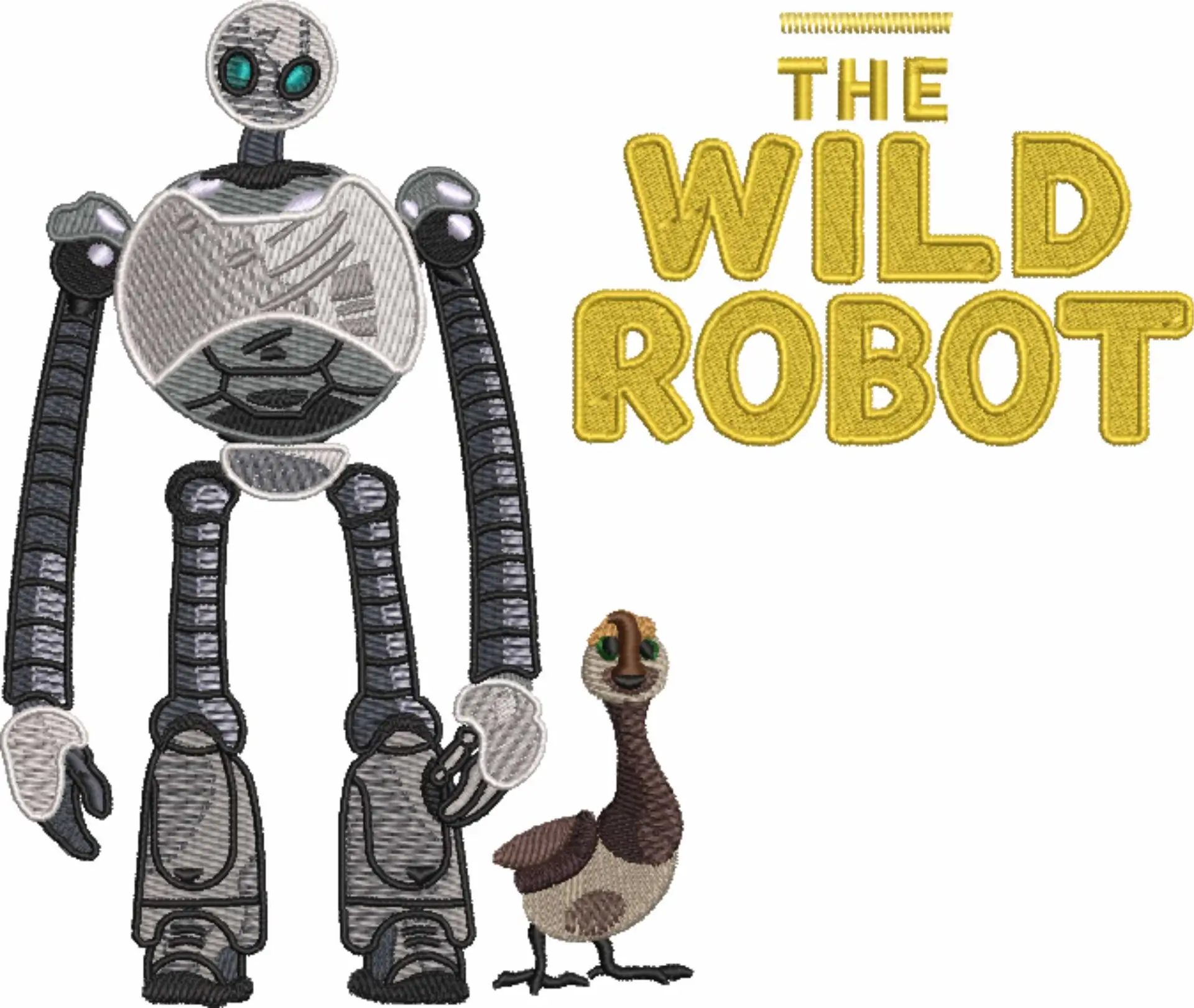 The Wild Robot with Goose - Cartoon embroidery designs - embroidery file - instant download — view 4