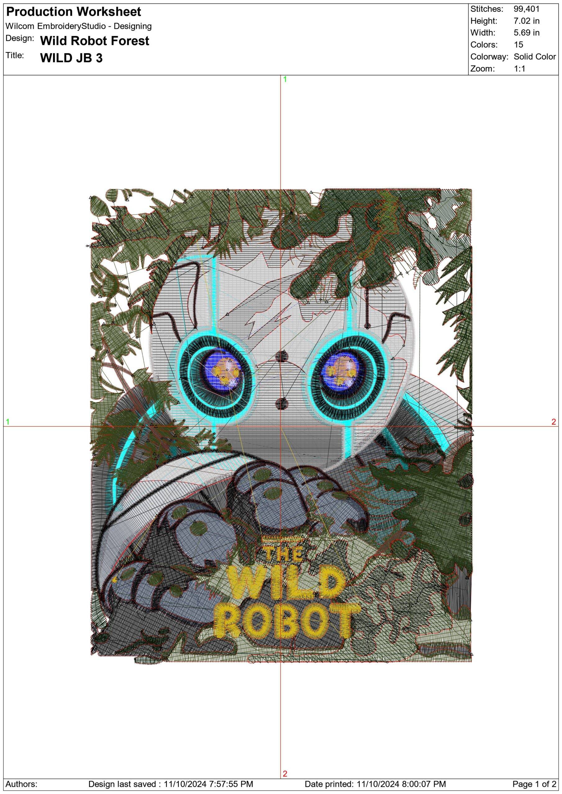 The Wild Robot look through Forest - Cartoon embroidery designs - embroidery file - instant download — view 2