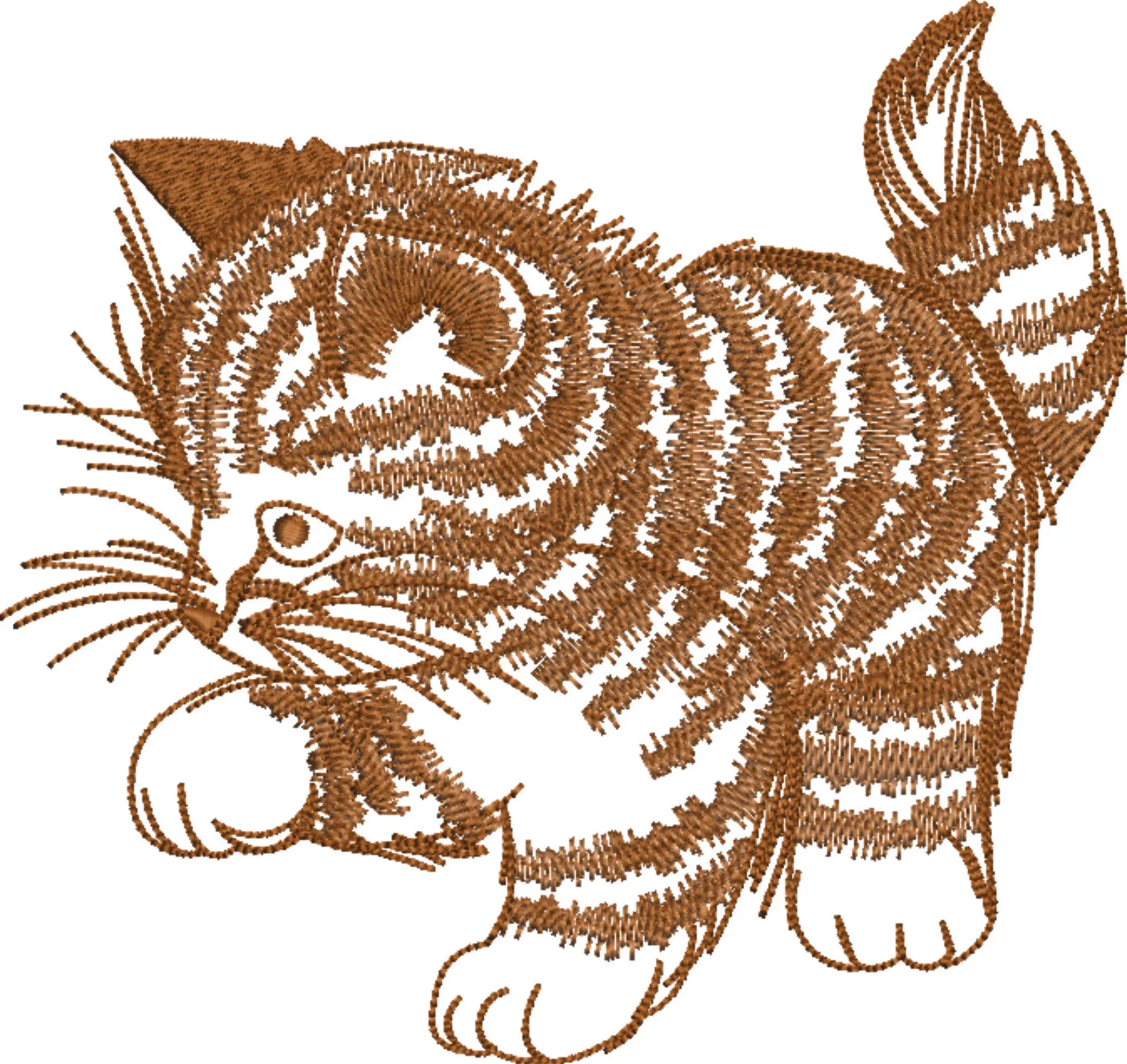Frizzy Kitten - Cat embroidery designs - embroidery file - instant download — view 4