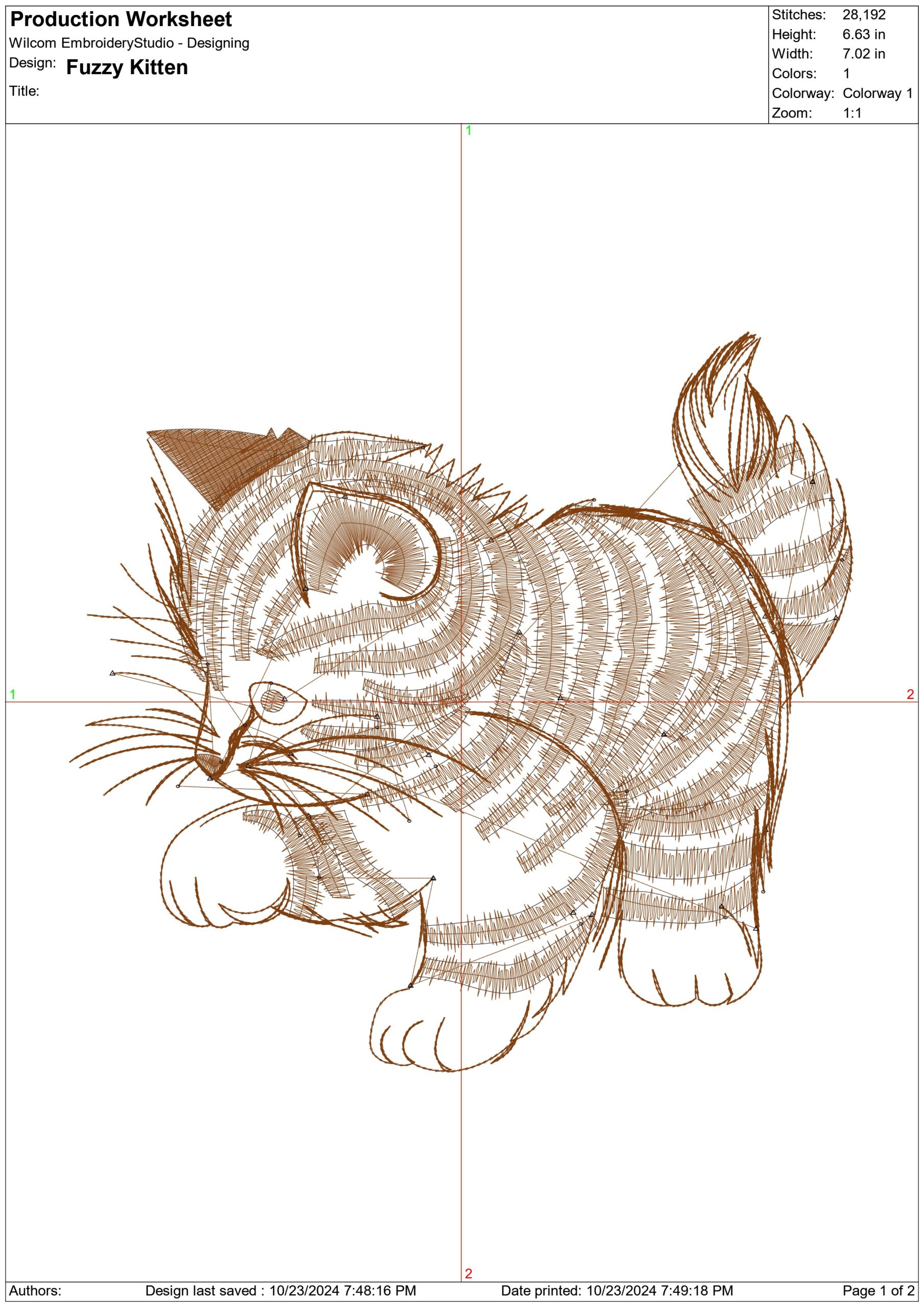 Frizzy Kitten - Cat embroidery designs - embroidery file - instant download — view 2