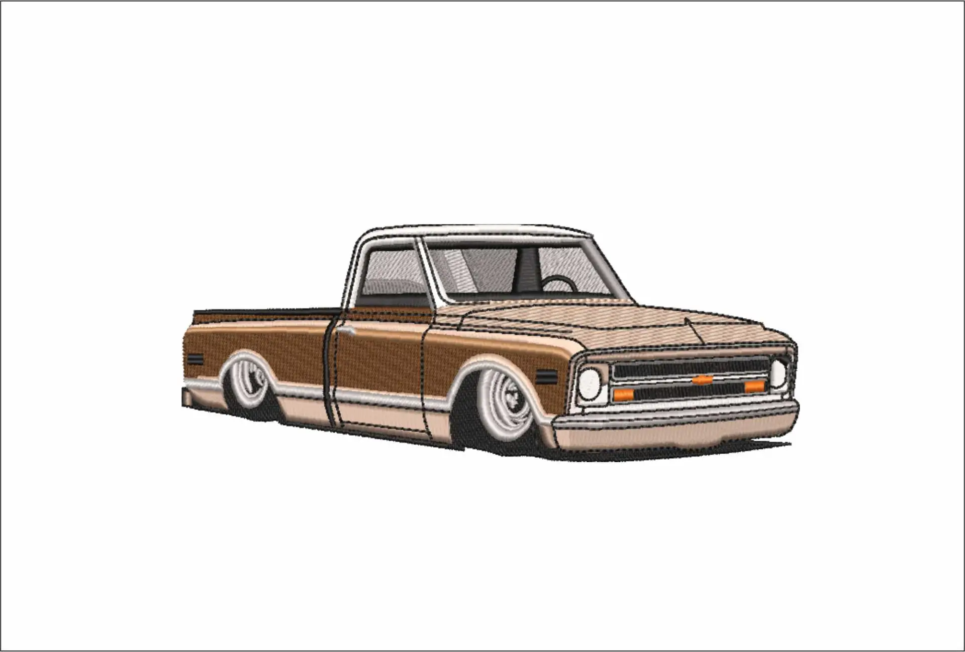 Low Rider Old Truck Logo embroidery design -  Car embroidery design machine pattern - Car embroidery file - instant download