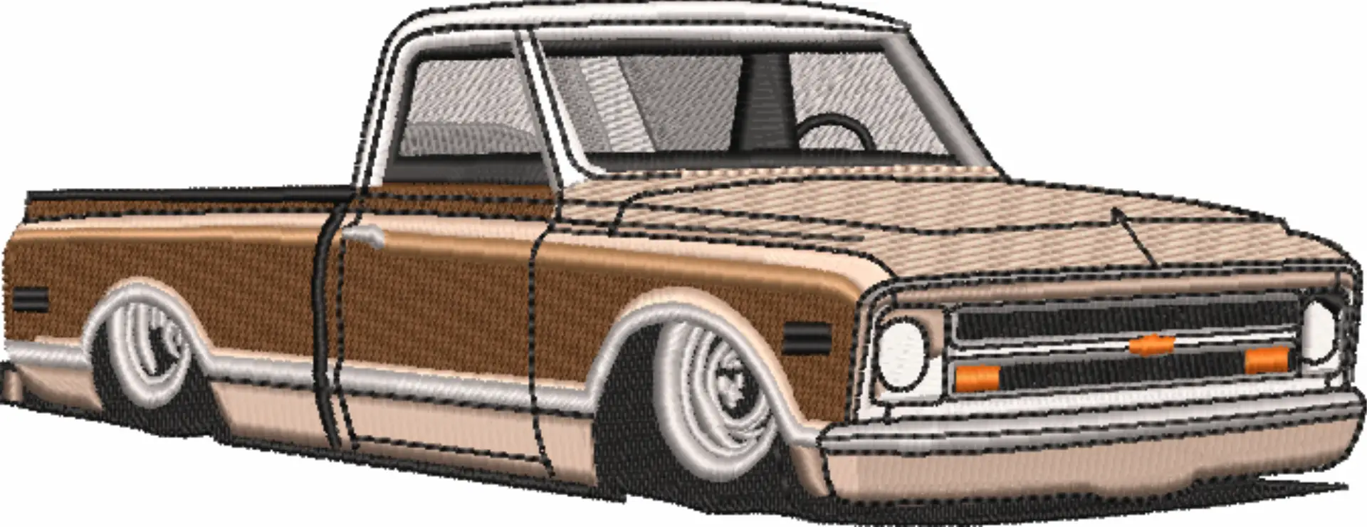 Low Rider Old Truck Logo embroidery design -  Car embroidery design machine pattern - Car embroidery file - instant download — view 4