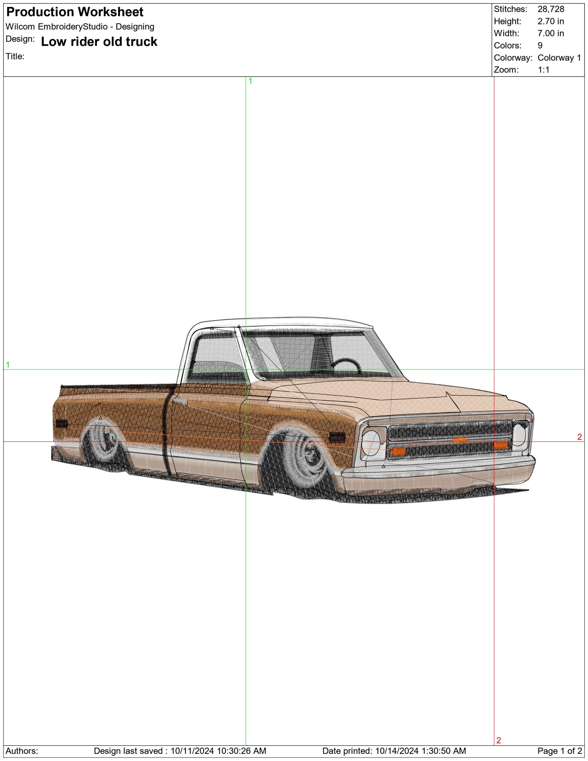 Low Rider Old Truck Logo embroidery design -  Car embroidery design machine pattern - Car embroidery file - instant download — view 2