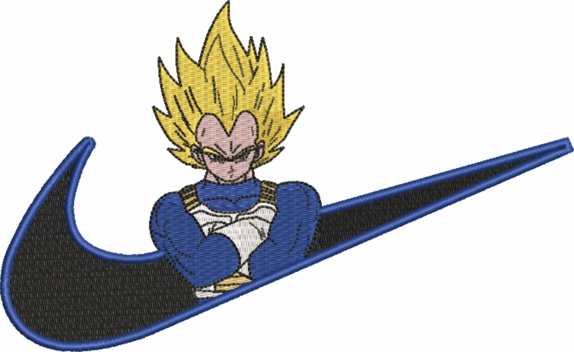 Nike Vegeta - Anime embroidery design - embroidery file - instant download — view 4