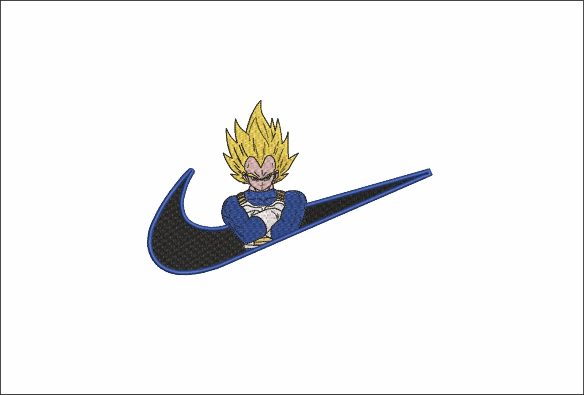 Nike Vegeta - Anime embroidery design - embroidery file - instant download