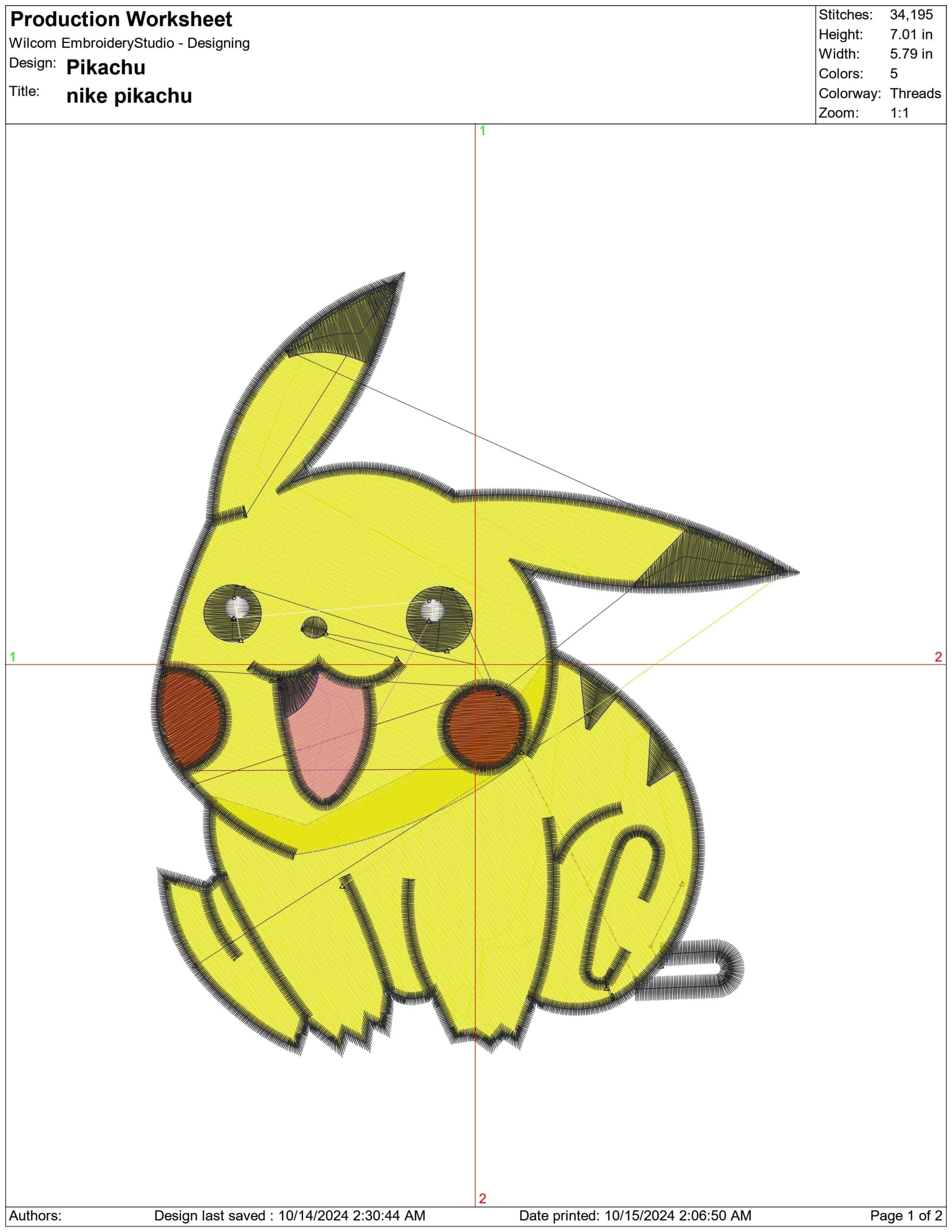 Pokemon Pikachu - Anime embroidery design - embroidery file - instant download — view 2