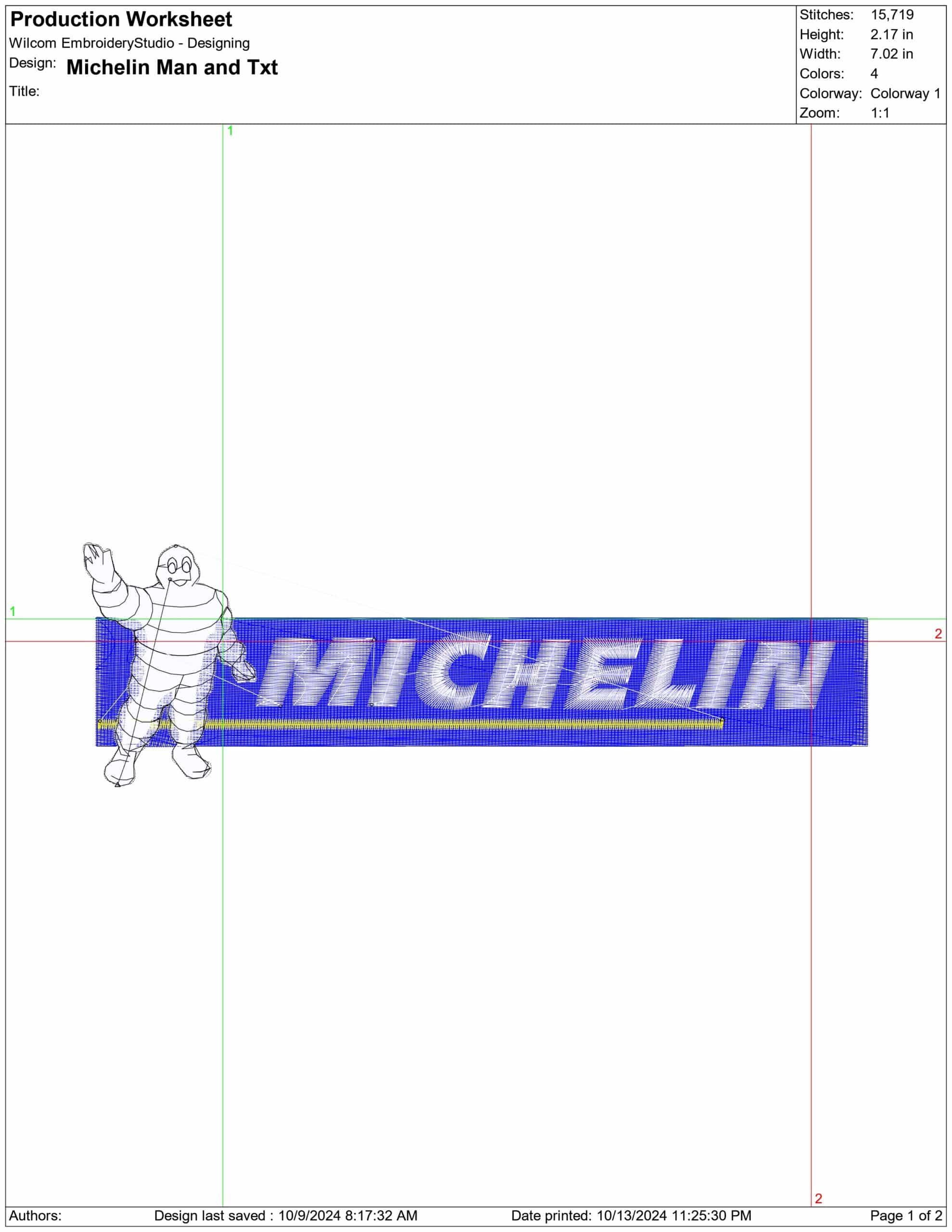 Michelin Man and Text Logo embroidery design -  Car embroidery design machine pattern - Car embroidery file - instant download — view 2