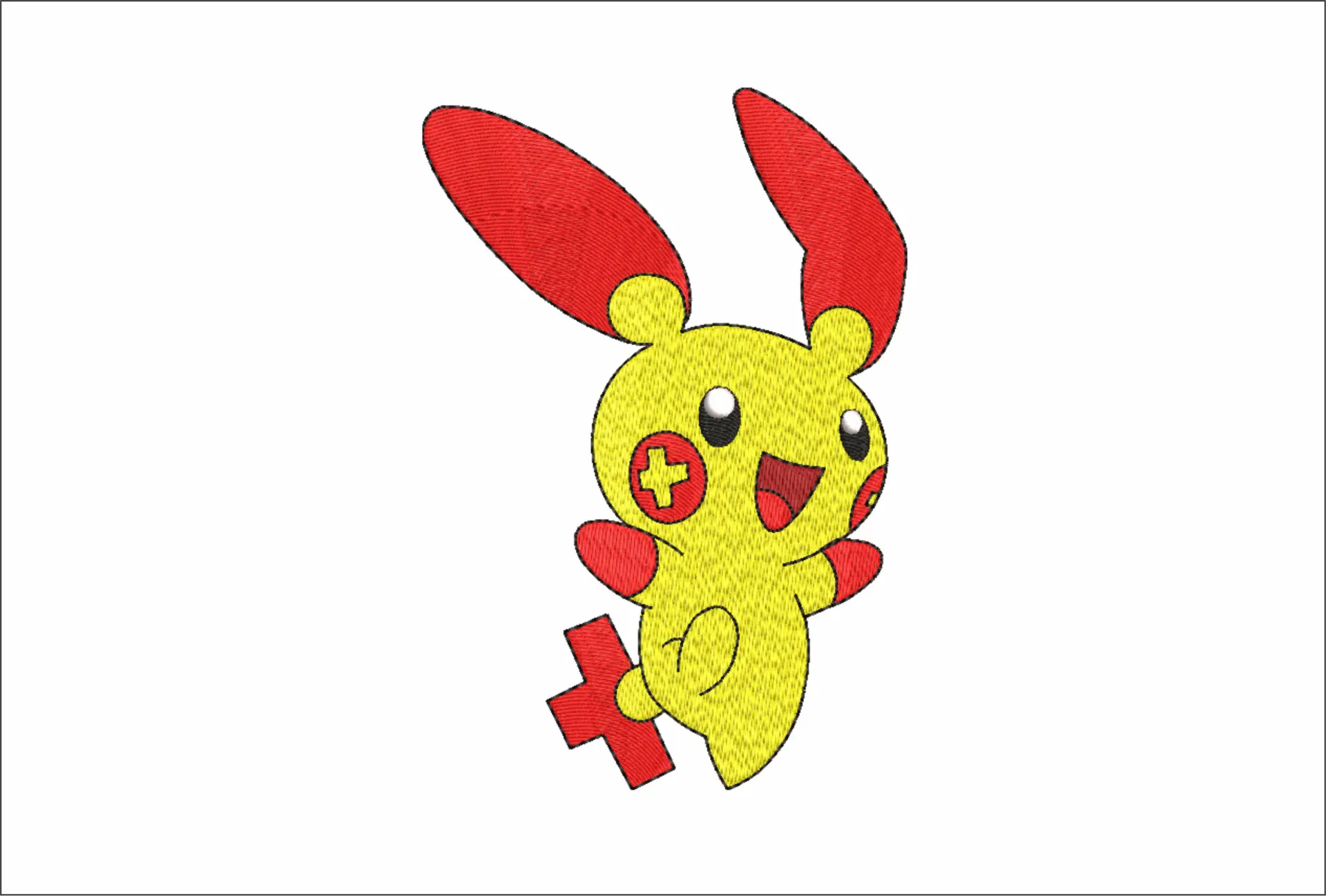 Plusle Pokemon - Anime embroidery design - embroidery file - instant download