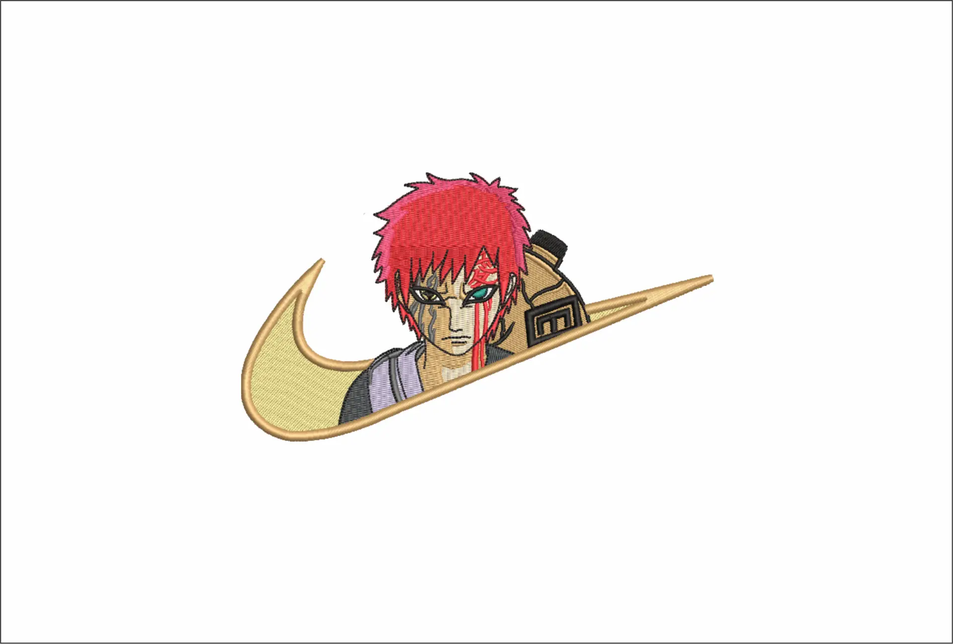 Gaara Anime - Anime embroidery design - embroidery file - instant download