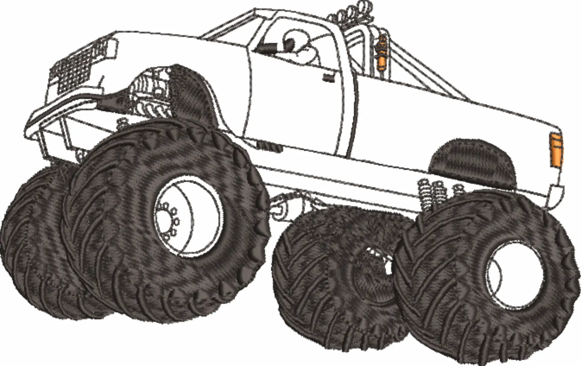 Monster Truck Jump embroidery design -  Car embroidery design machine pattern - Car embroidery file - instant download — view 4