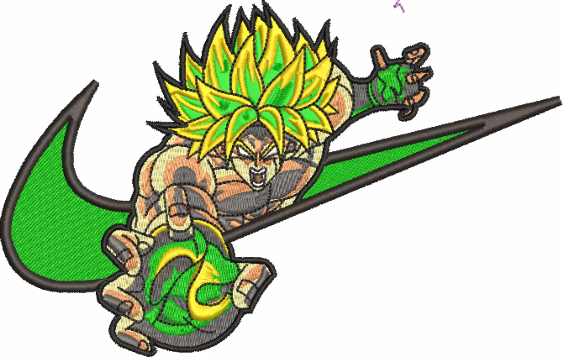Nike Swoosh Green Dragon Ballz - Anime embroidery design - embroidery file - instant download — view 4