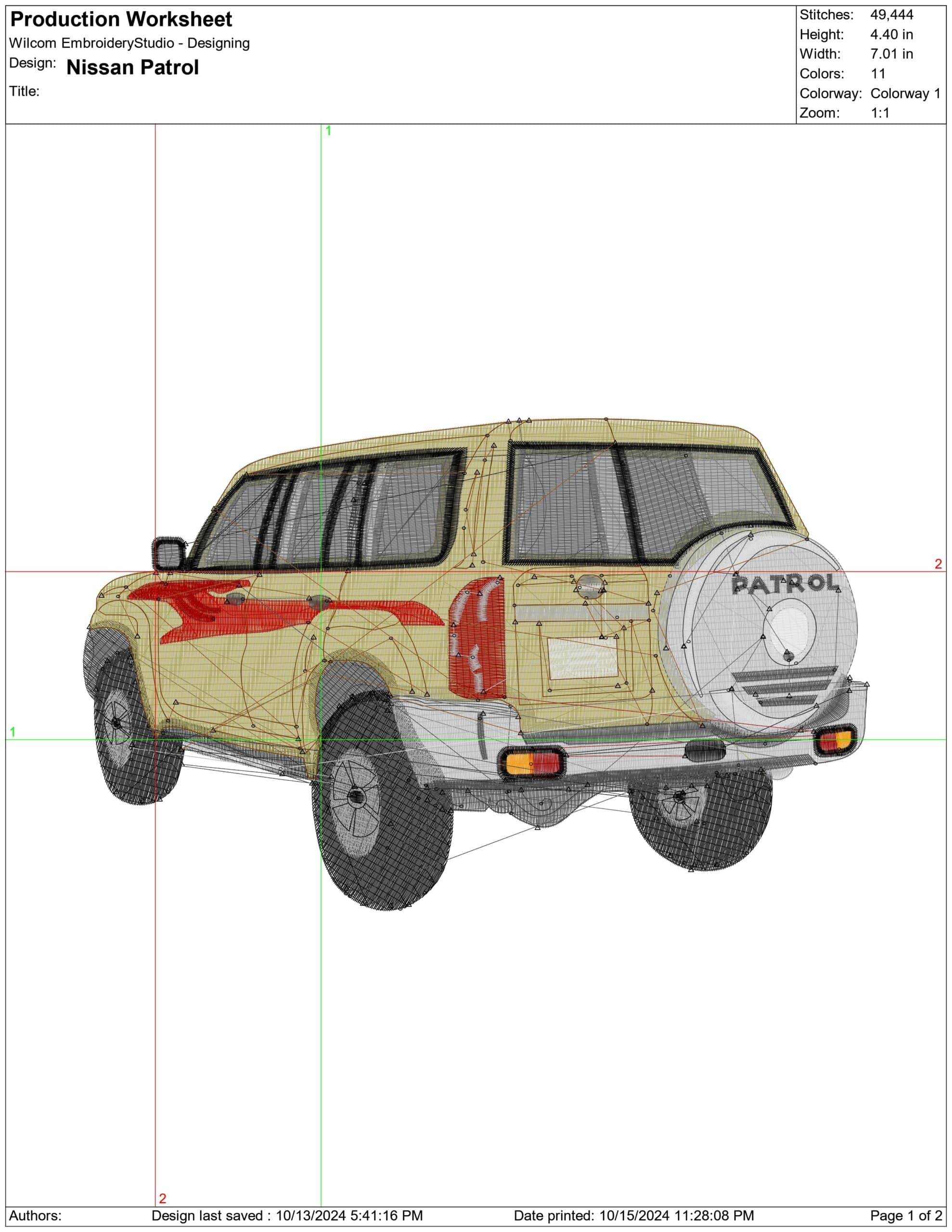 Nissan Patrol embroidery design -  Car embroidery design machine pattern - Car embroidery file - instant download — view 2