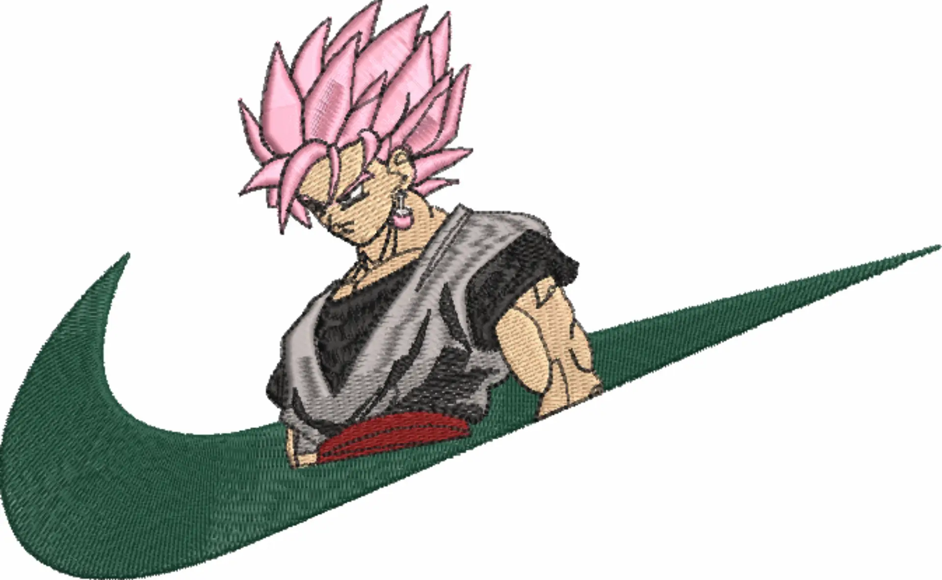 Nike Swoosh Guko Black Dragon Ballz - Anime embroidery design - embroidery file - instant download — view 4