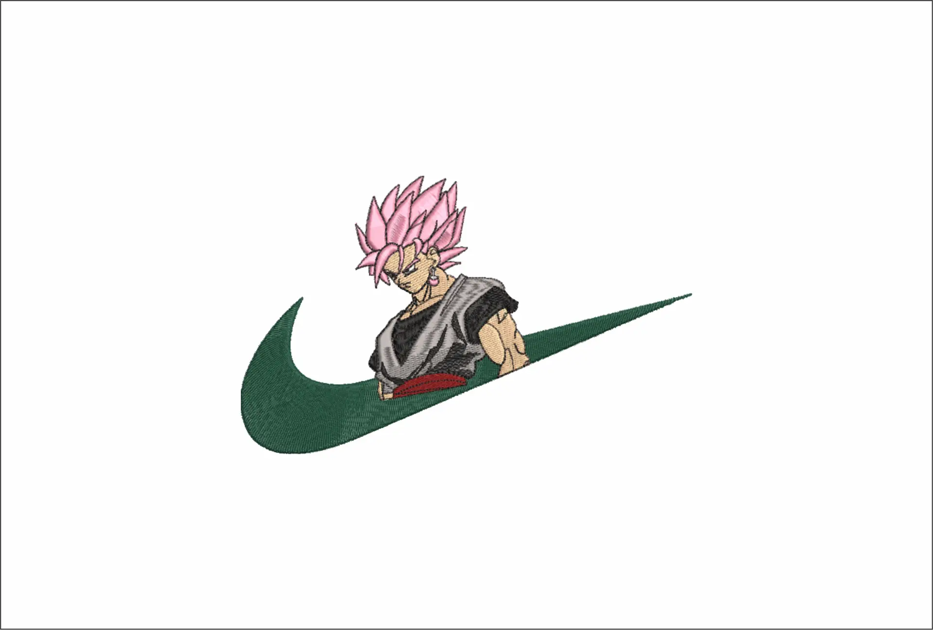 Nike Swoosh Guko Black Dragon Ballz - Anime embroidery design - embroidery file - instant download